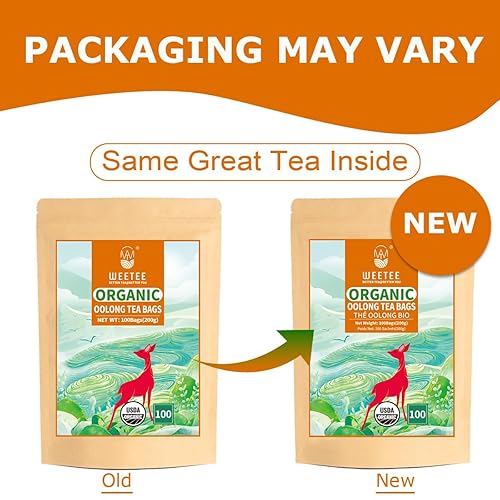 Vista 119 de WT WEETEE Bolsas de té negro descafeinado orgánico, té negro orgánico, 100 unidades, sabor suave y suave, descafeinado con CO2, bolsa de papel kraft