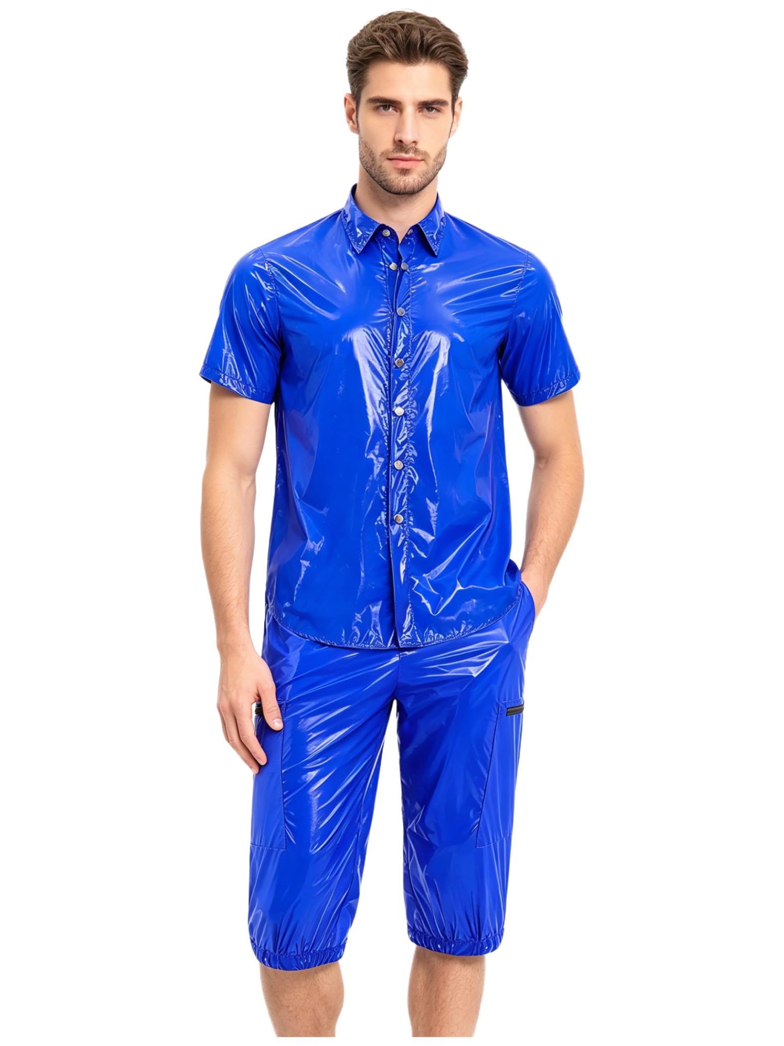 Abbigliamento Sauna Uomo Con Camicia Bottoni E Pantalone Doppio Lato