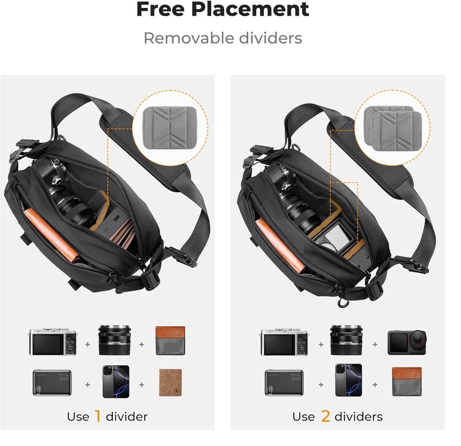 Compatible for Canon Sony 4L Camera Sling Bag Lightweight Travel Photography Shoulder Bag Camera Case with Tripod Holder