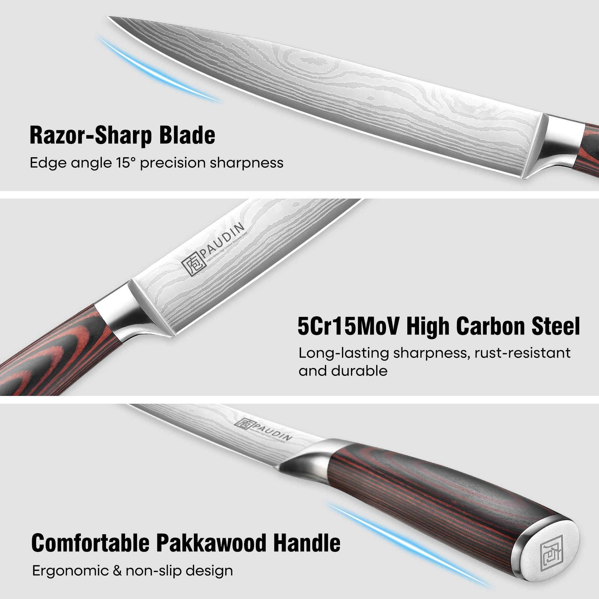 PAUDIN Carving Knife 8 inch, Ultra Sharp Brisket Slicing Knives — Amazon image 9