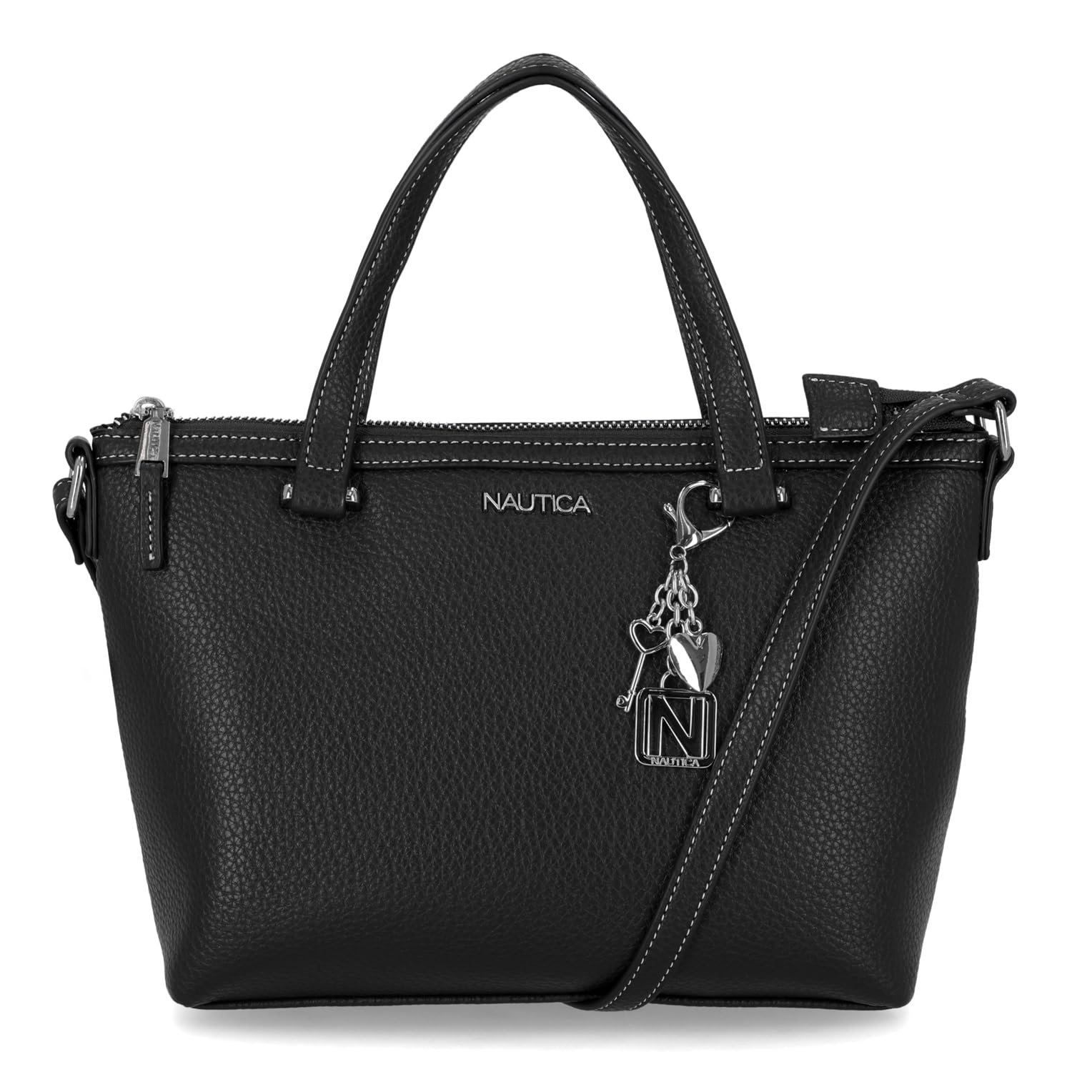 Nautica Mariner Satchel - Bolso de mano para mujer, con correa cruzada, con asa superior, con varios bolsillos, cremallera, para uso diario