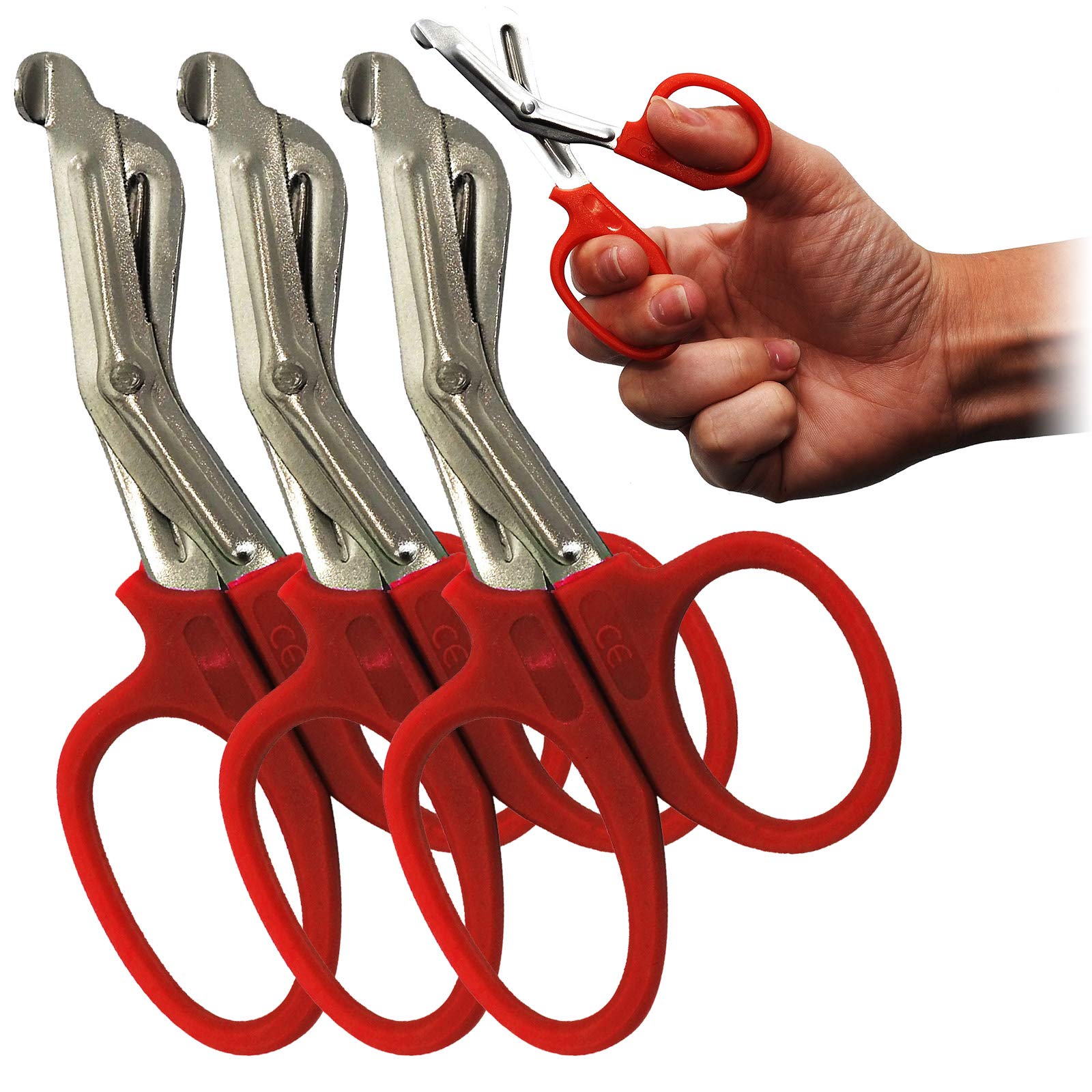 Surgimax Tough Cut Triple Pack 11.5cm Pro Medic Nurses Scissors Red