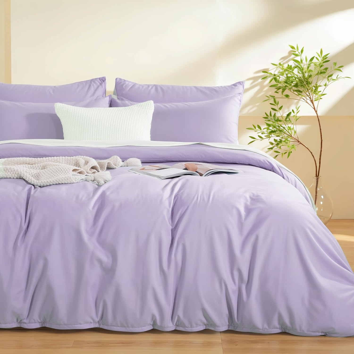 NEXHOME PRO Duvet Cover Queen,White 3 Pieces Boho Tufted Duvet Cover Set, Soft and Lightweight 100% Washed Microfiber Comforter Cover Set for All Season(White Queen, 90 x 90)-No Comforter