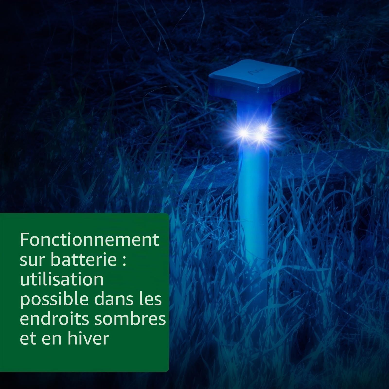 GARDIGO Répulsif Animaux Sauvages LED Bleue – Dissuasion Nocturne | Pour Sangliers, Chevreuils, Renards et Lapins – Activation Automatique – Étanche IP44 – Jardin, Cultures et Terrains