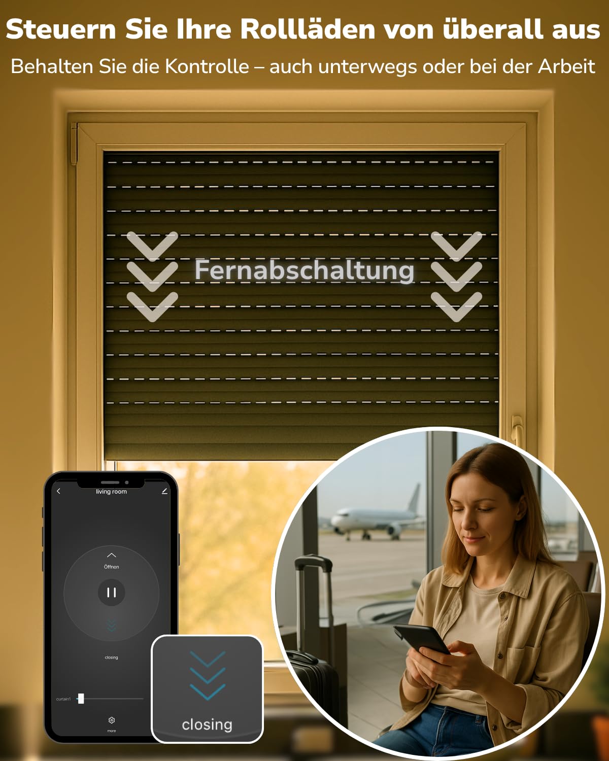 LoraTap WLAN Rollladenschalter-Modul 2er Set: 0–100% Öffnung per App