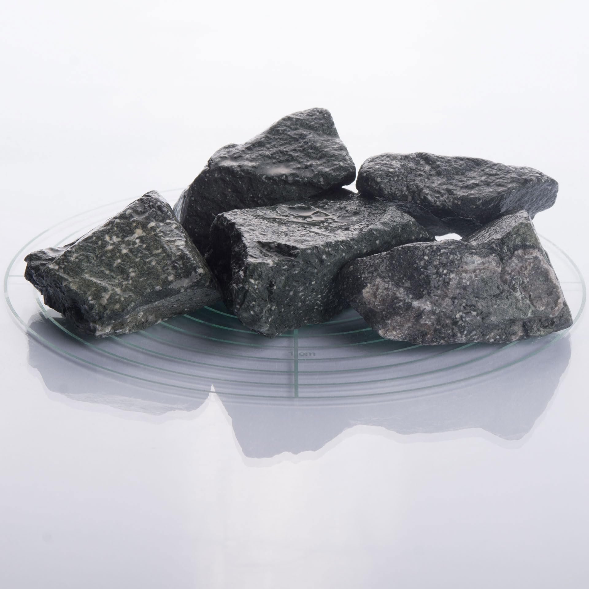 Schicker Mineral Pierres de sauna en diabase, Ø 5–8cm, 20kg, fortes inertie et résistance thermiques, sélectionnées à la main en Allemagne, pour poêles électriques et à bois, infusion vapeur régulière