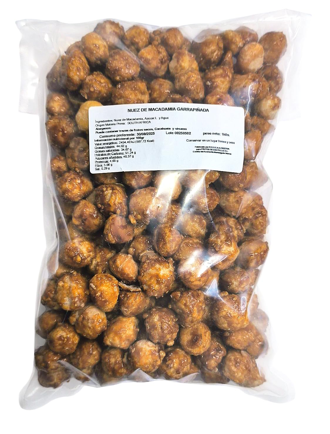 Nuez de Macadamia Garrapiñada 1 Kg - Nueces de Macadamia Garrapiñadas - Solo Azucar y Agua