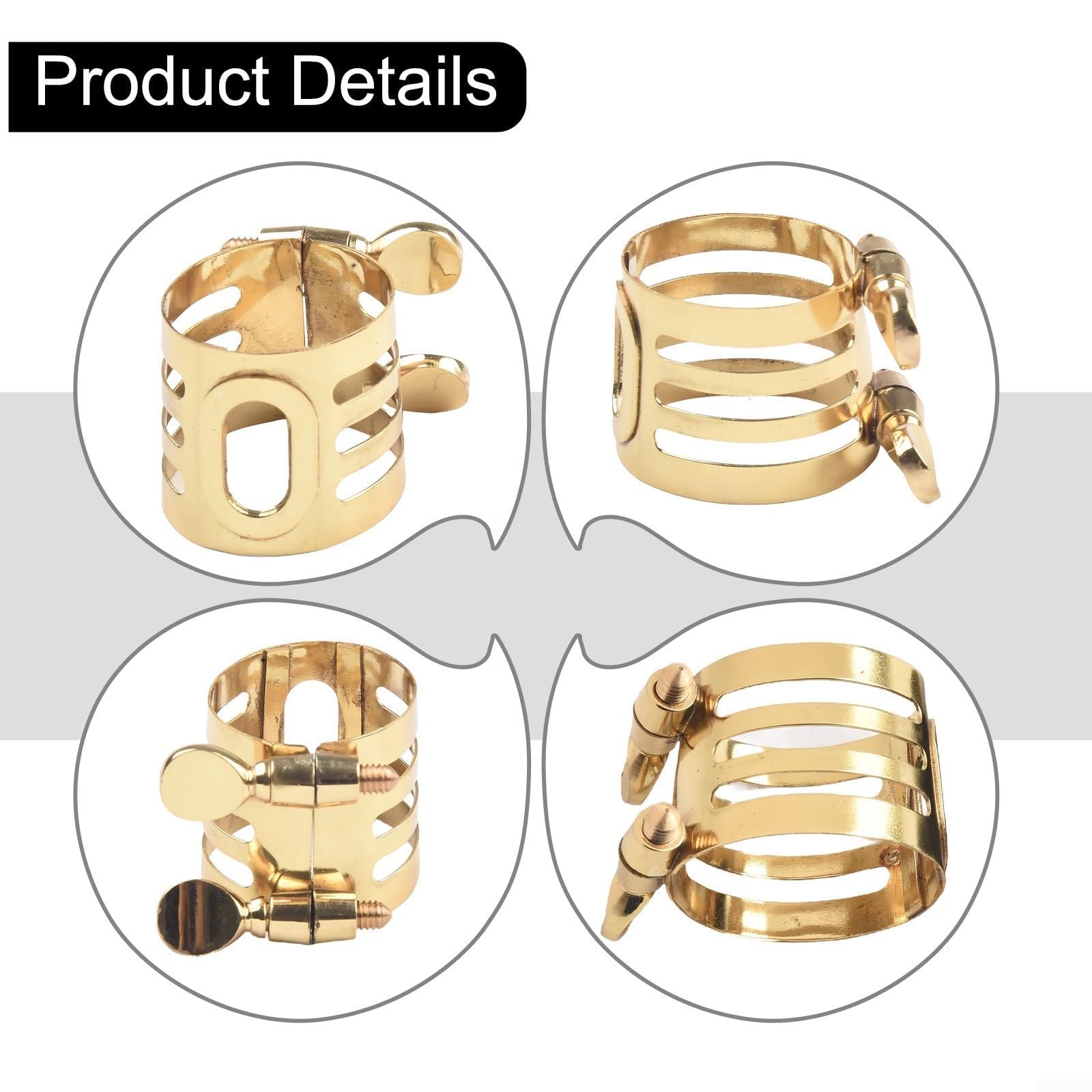 Ligature haute performance pour saxophone et clarinette Support de anche en métal sécurisé et fiable (ALTO SAX), ALTO SAX