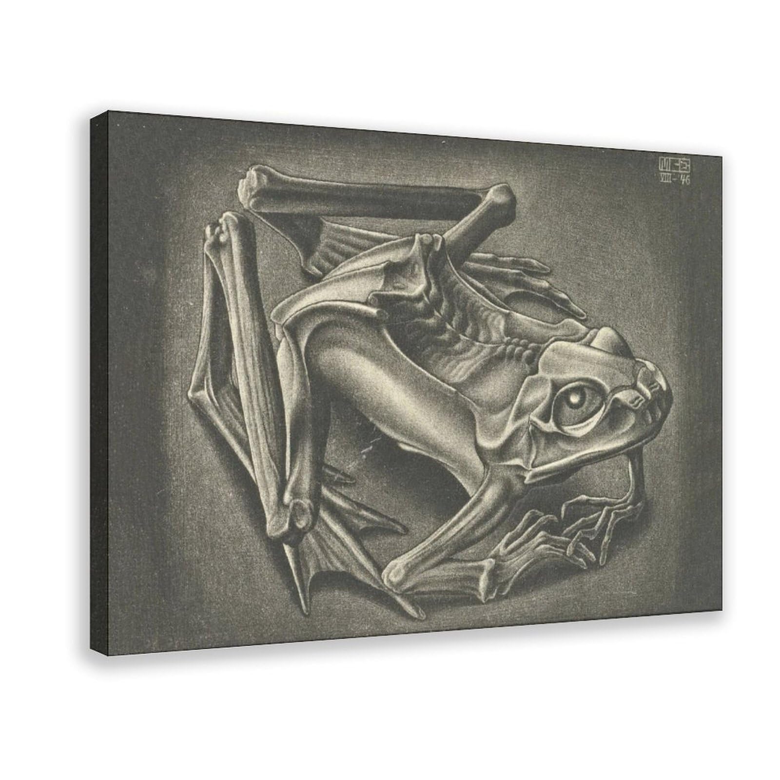 WCYB Mummified Frog by Maurits Cornelis Escher Drukowane plakaty na płótnie Deco obrazy ścienne do ramy biurowej 30 cm dł. x 45 cm szer