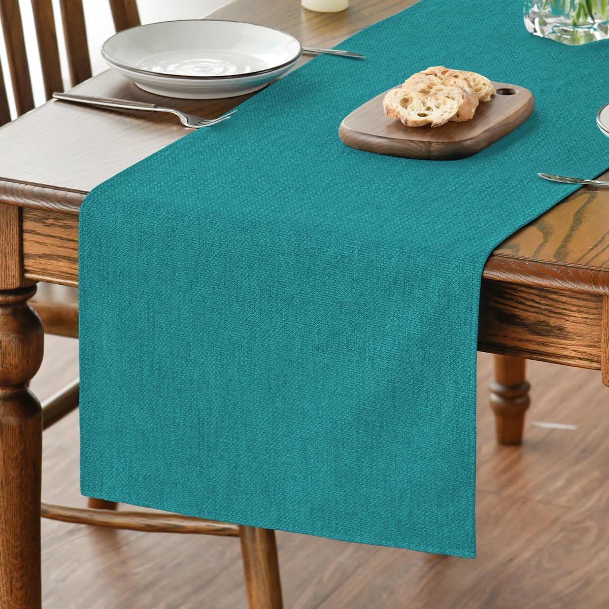 Artoid Mode Aqua Table Runner, Seasonal Fall Winter Machine Washable Kitchen Dining Table Decoration for Home Party Decor 40x180 cm