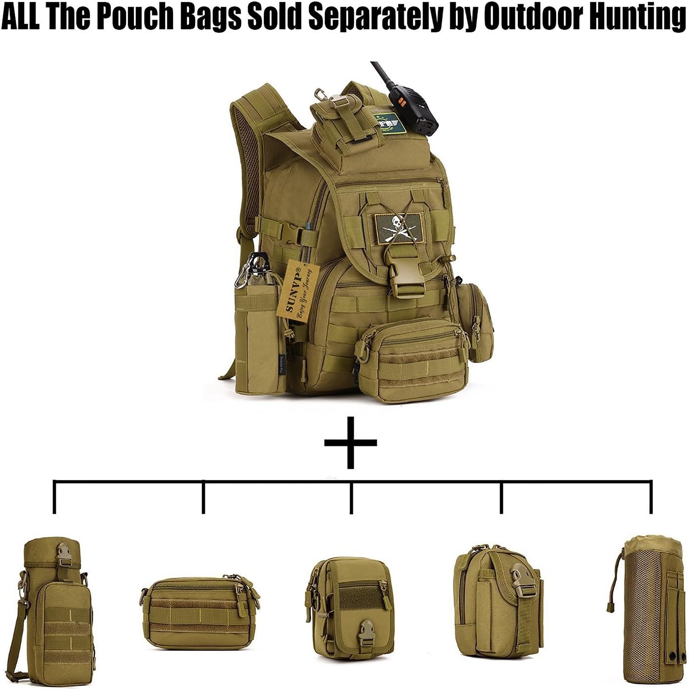 huntvp 40l tactical backpack
