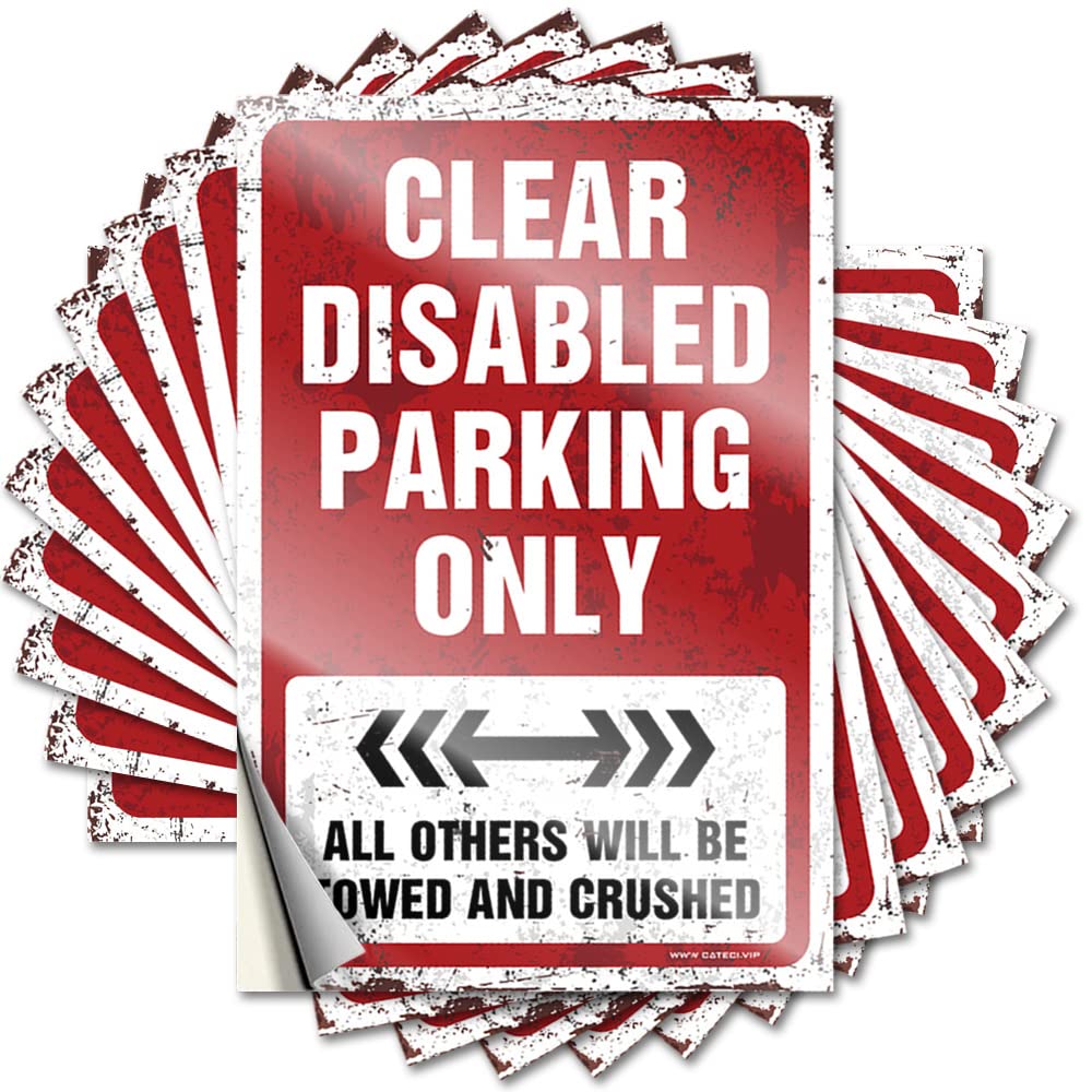 Teenage Room Decor Bumper Bumper - Clear Disabled Parking Only Western Durable Sticker Easy Apply for Sand Decor(12X18CM)