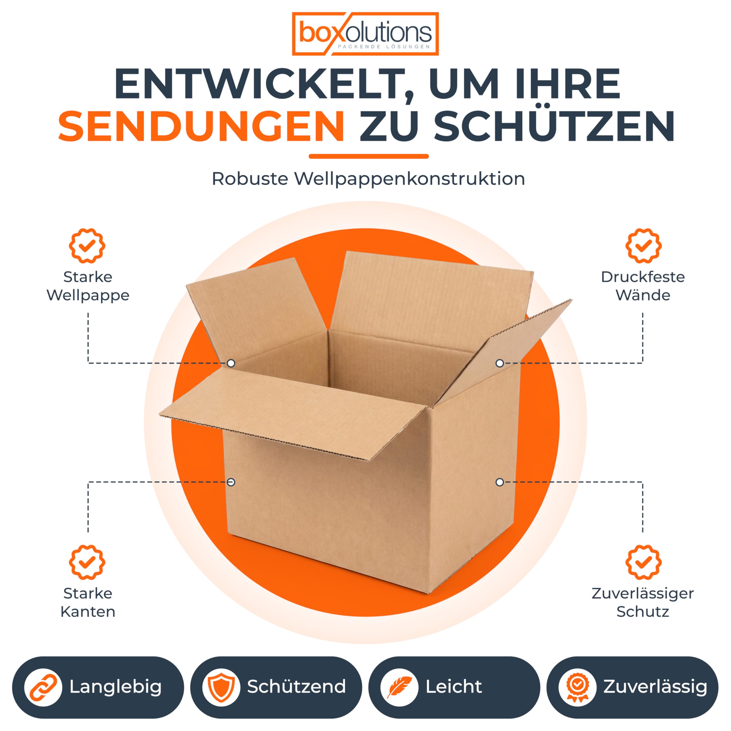 Versandkarton 600 x 400 x 400 mm, 1-wellig 1.20 B, brauner Kraftpapier Faltkarton FEFCO 0201, Großkarton für E-Commerce, Privatversand und Organisation