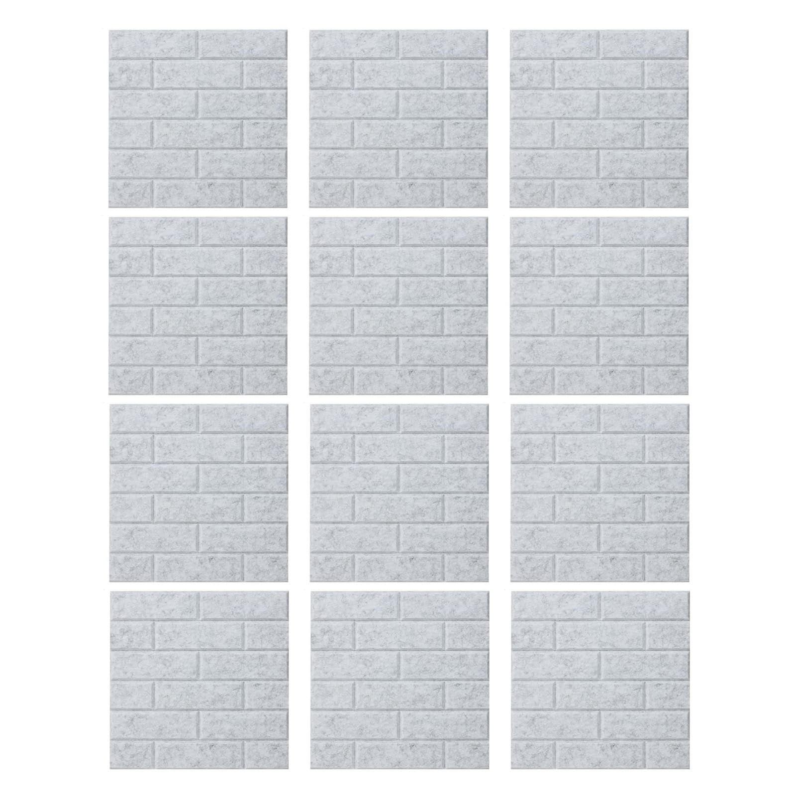 Jazuaiao 12Pcs Decorative Acoustic Panels Square Brick Pattern Peels and Stick Sound Absorbing Panel for Wall Ceiling Enduring High Absorption Control Panels
