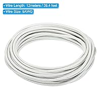 Vista 2 de PATIKIL Cable de alta temperatura 9AWG de 39.4 pies, -76.0-662.0 °F, fibra de vidrio de mica, alambre electrónico, aislado, resistente al calor