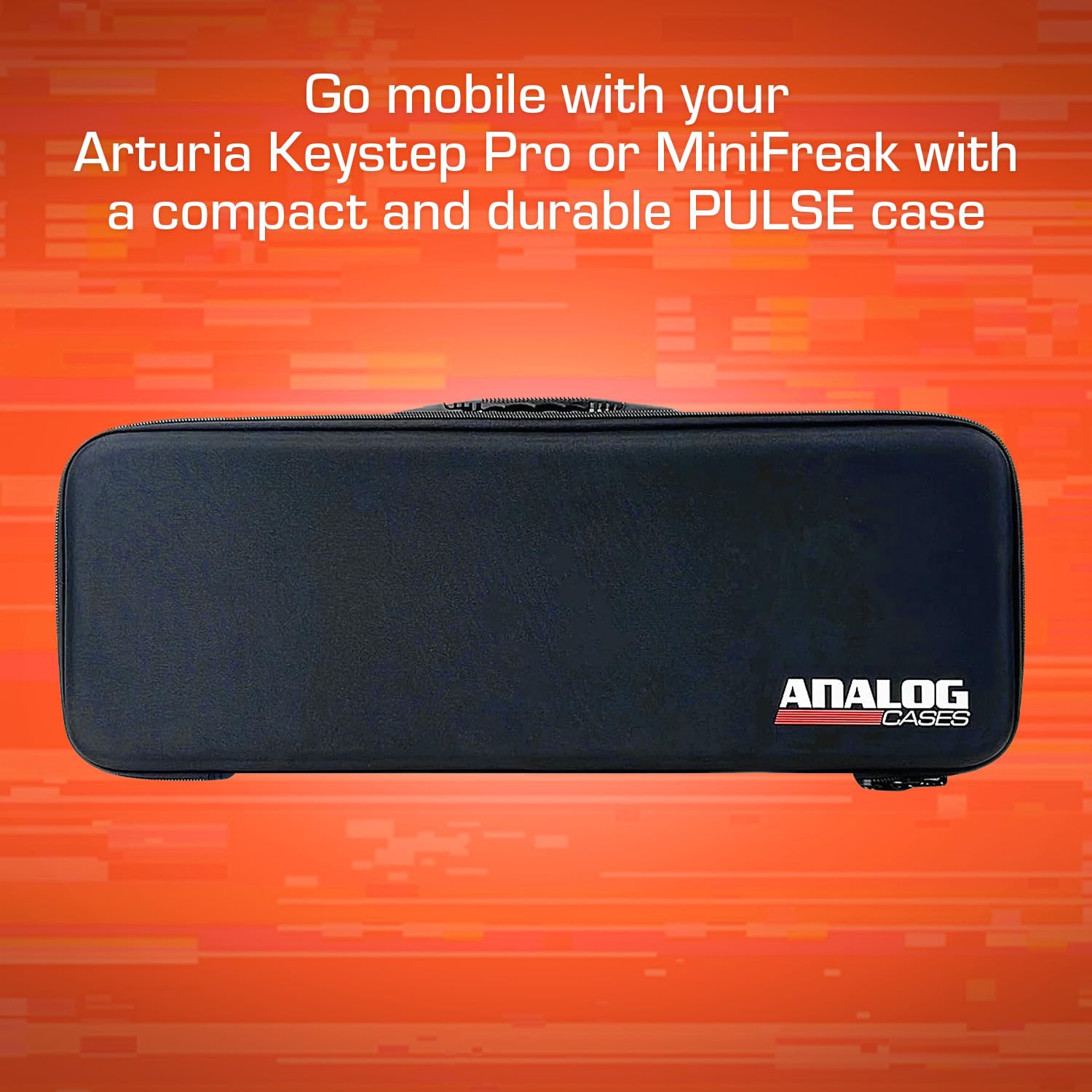 Analog Cases PULSE Case per Arturia KeyStep Pro o sintetizzatori simili (custodia per il trasporto in resistente EVA/nylon stampato, manico stampato, tasca a rete integrata), Nero