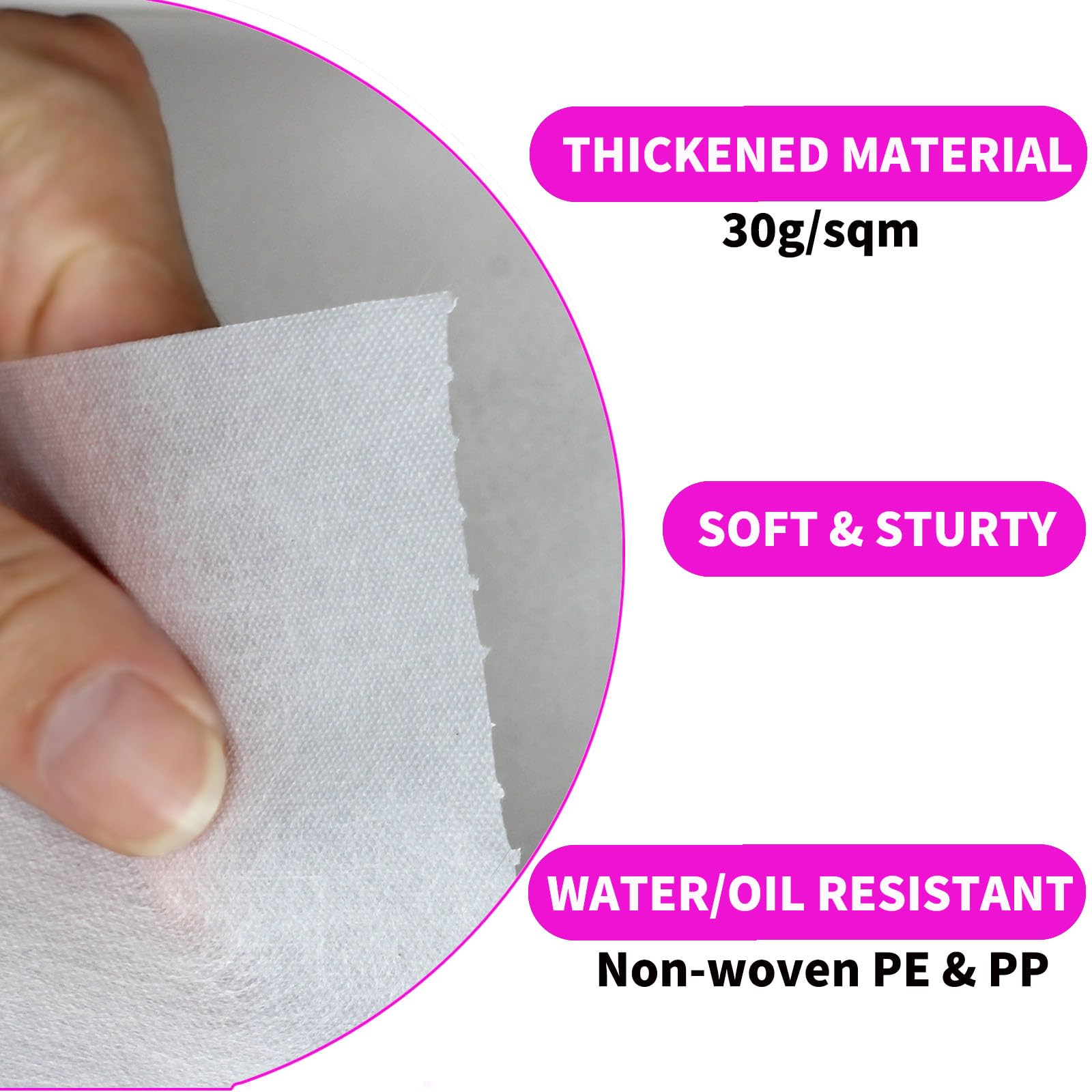 Sábanas desechables para mesa de masaje, 30 g/m2, impermeables, gruesas, no tejidas, 71 x 31.5 pulgadas, 50 hojas por rollo con agujero facial para hoteles de salón de belleza (6)