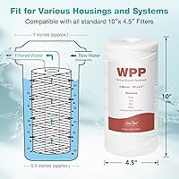 Vista 5 de 5 Micron 10" x 4.5" String Wound Water Filter Cartridge for Well Water, SimPure Whole House Sediment Filter Replacement for Housing DB10P DB10C