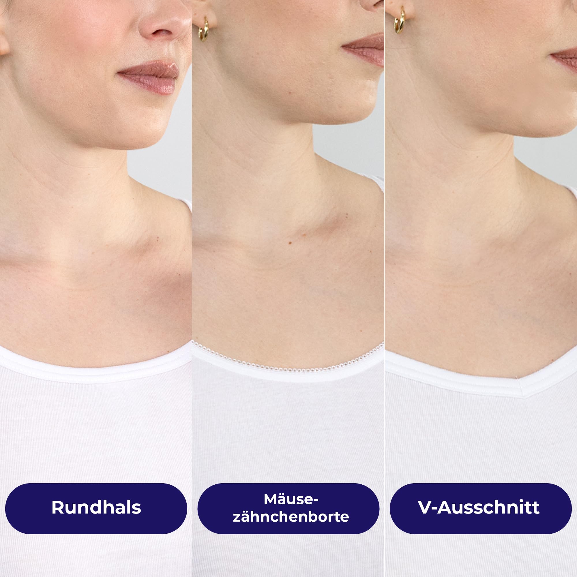 SES Paquete de 3 Camiseta Interior en 100% algodón para Mujer