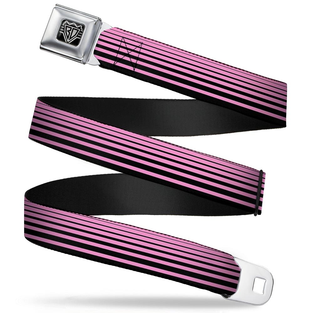 Cinturón de seguridad Buckle-Down de rayas negro y rosa de 1 pulgada para niños 8