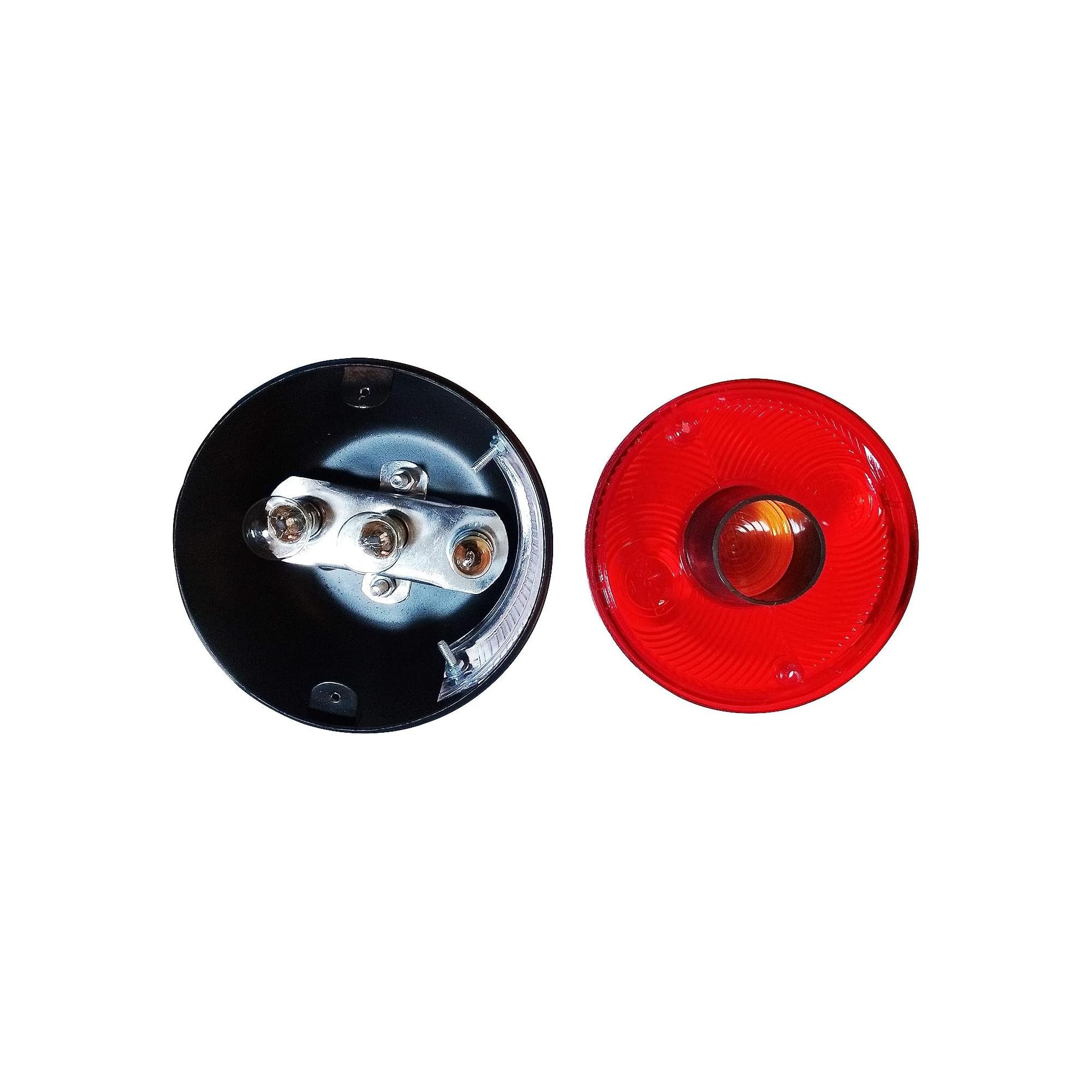 Gruppo Ottico Posteriore fanali Posteriori con Luce Targa e lampadine 12v Adatto per Trattore Stewart Trailer McHale Bale Mercedes (Rosso)