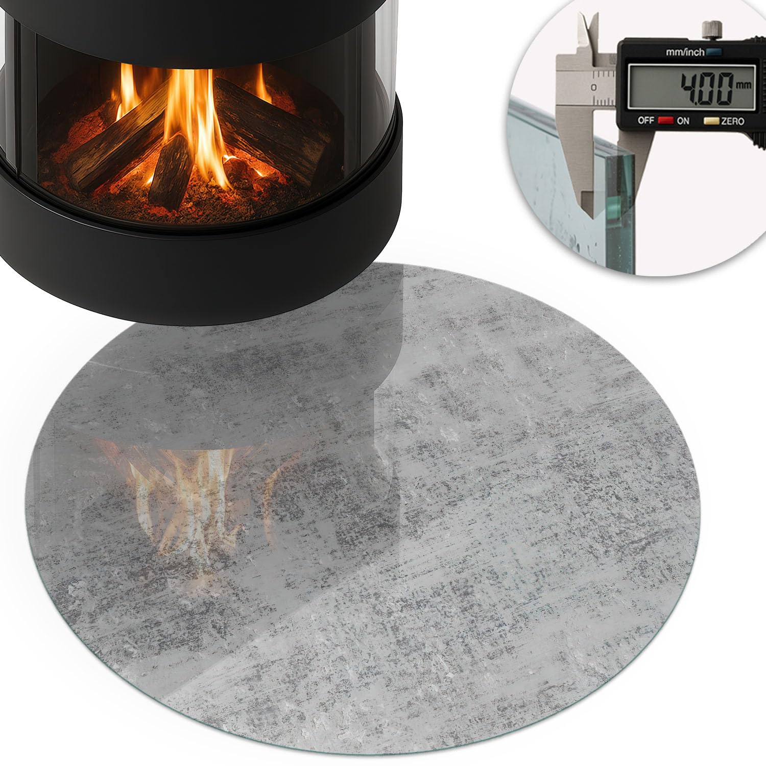 Piastra per camino e stufa ⌀70 cm di Vetro Temperato Protezione del Pavimento Resistente a Scintille Design Elegante Rotonda Resistente alle Alte Temperature - Trama di sfondo astratto