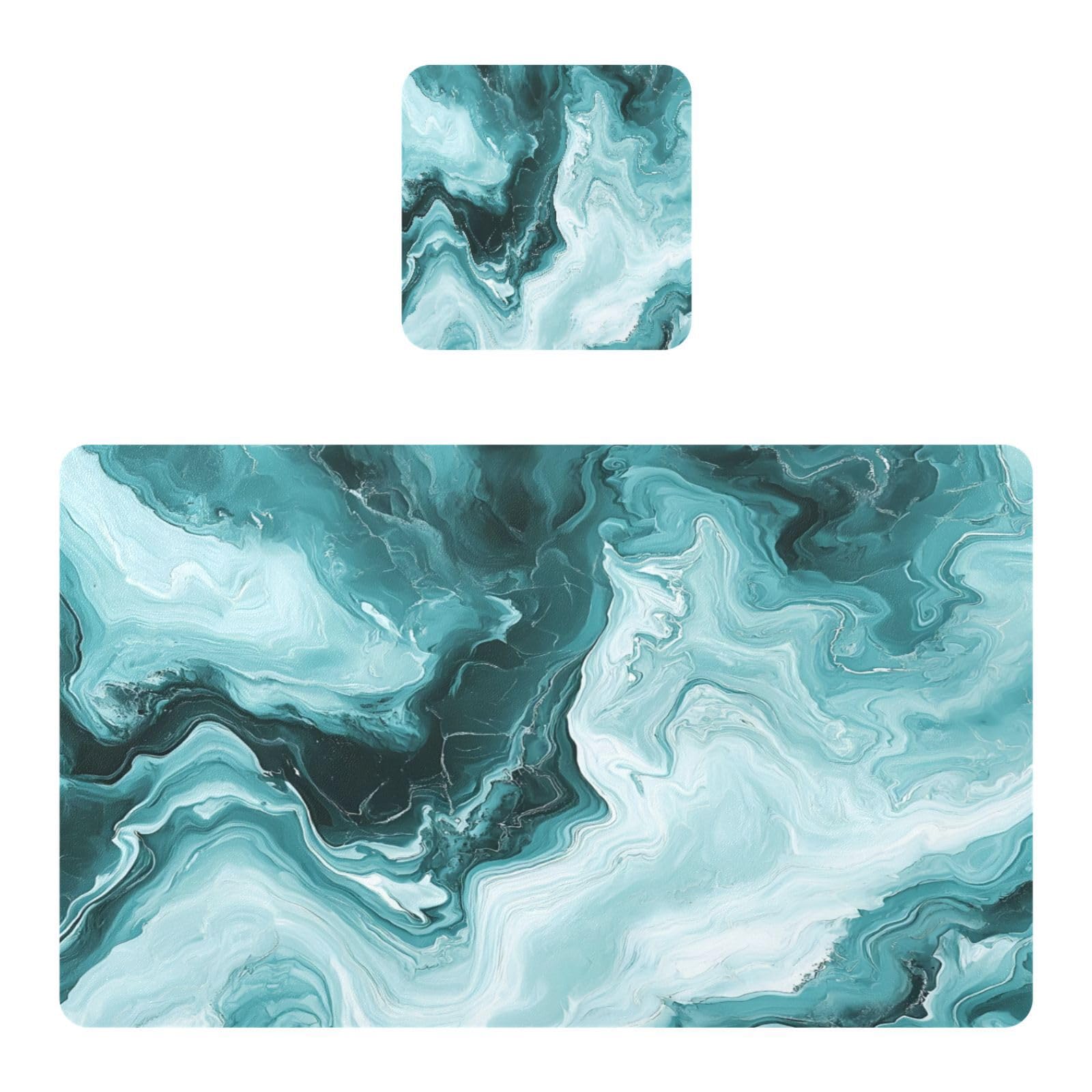 BURSTDDY Marble Texture Placemat Waterproof Place Mat for Dining Table