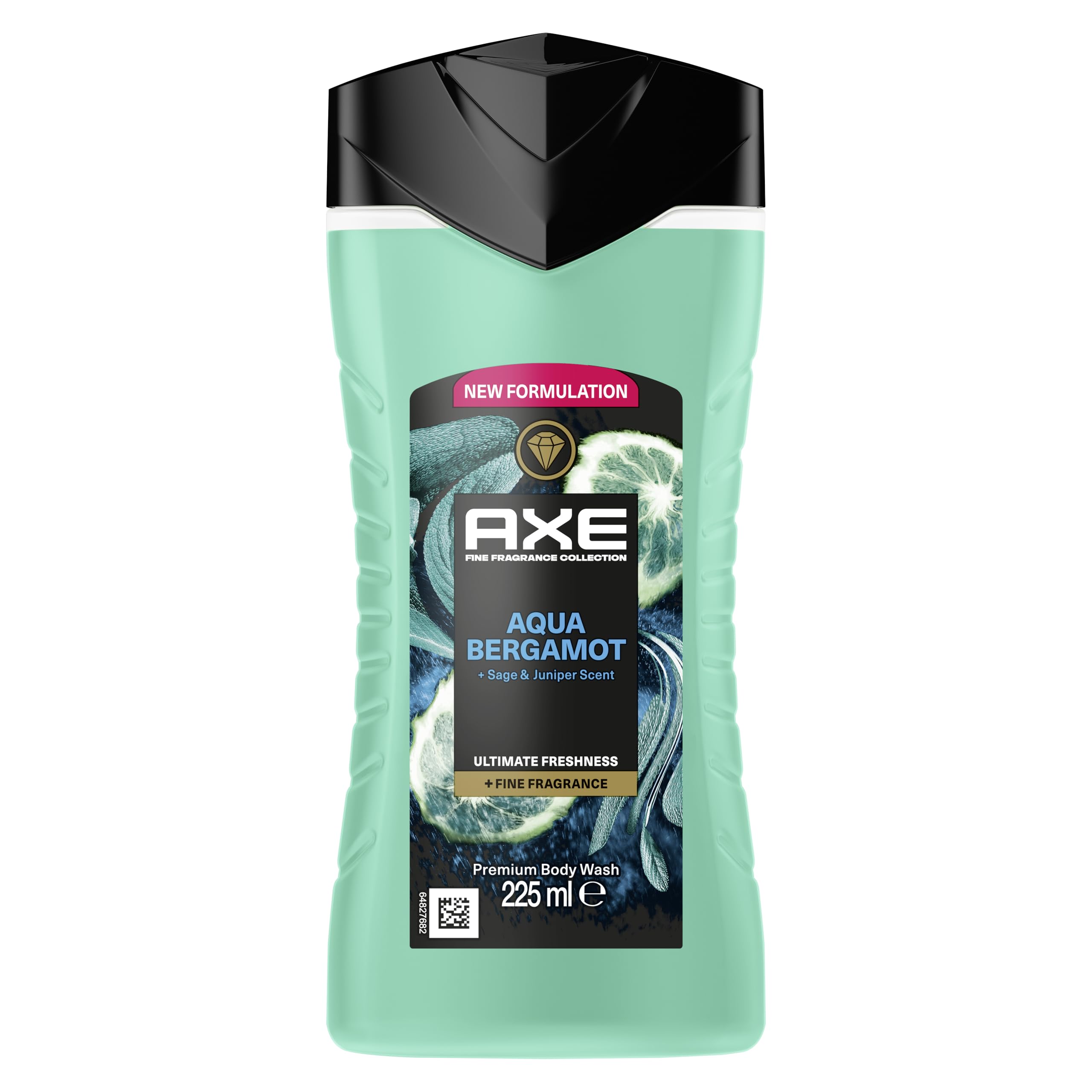 AXE - Duschgel – Kollektion Prestige – Aqua Bergamot – 12 Stunden Frische – Duft Bergamotte, Salbei und Wacholder – feuchtigkeitsspendende Wirkstoffe 100% pflanzlichen Ursprungs – 1 x 225 ml