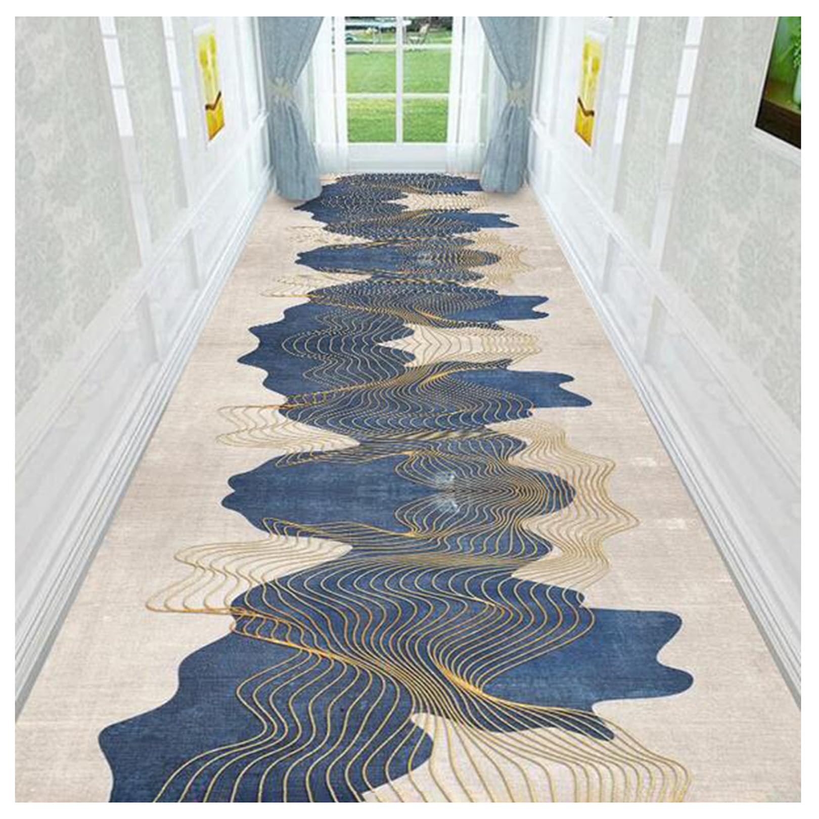 Alfombra para pasillos ZBOLI: moqueta geométrica ideal para dar vida y confort a tu corredor