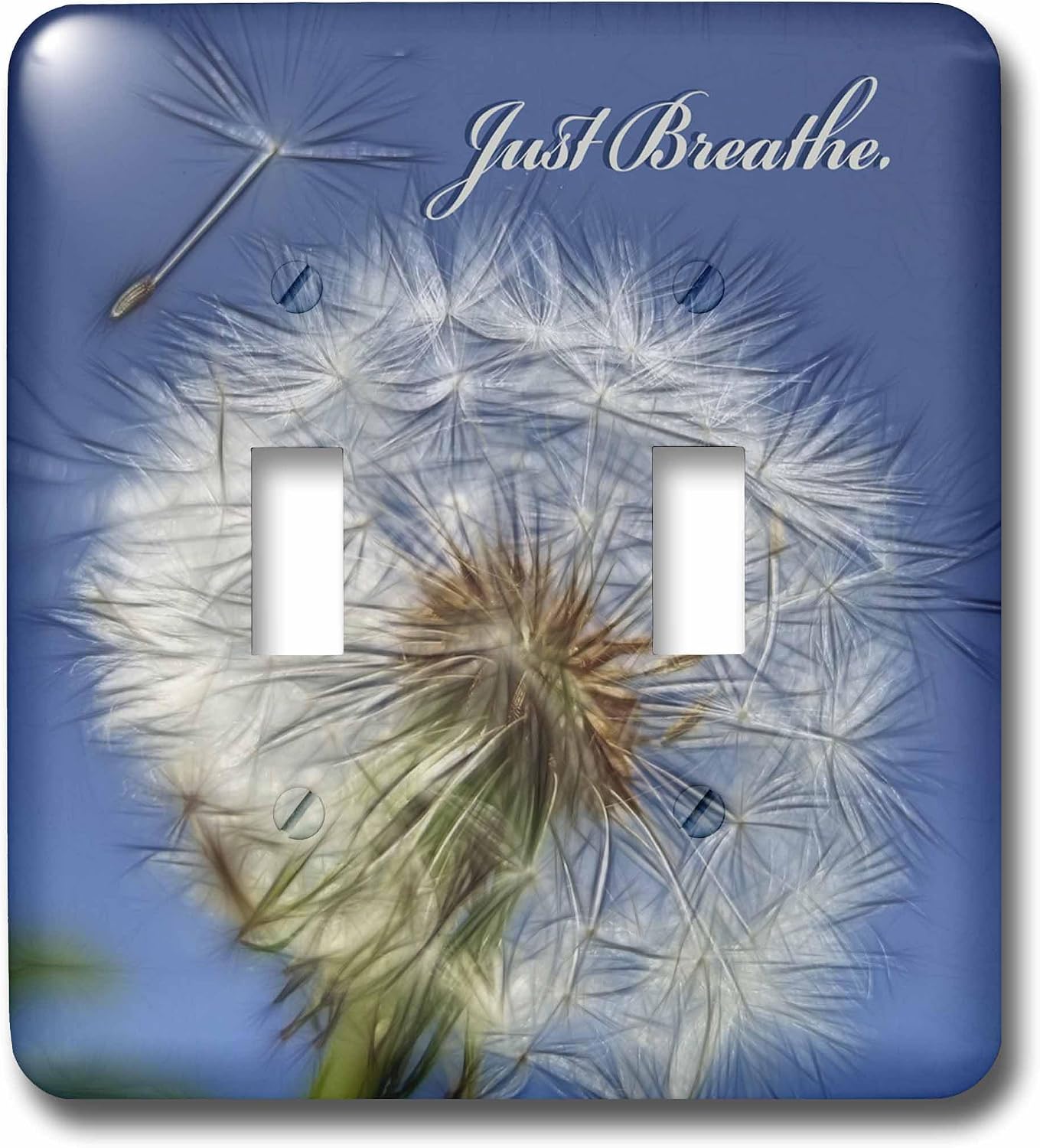 3dRose Just Breathe Stylized Dandelion Inspirational 2 plug outlet cover image 4