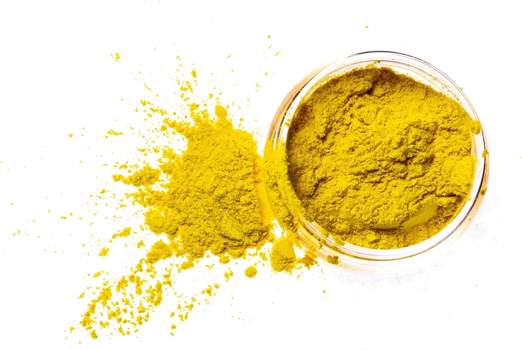 | Flashing Yellow Natural Mineral Mica Powder, 0.42oz (12g) | for Personal or Professional Use - Cosmetics, Epoxy Resin Projects, Nail Polish, Soaps, Bath Bombs, and Art Projects