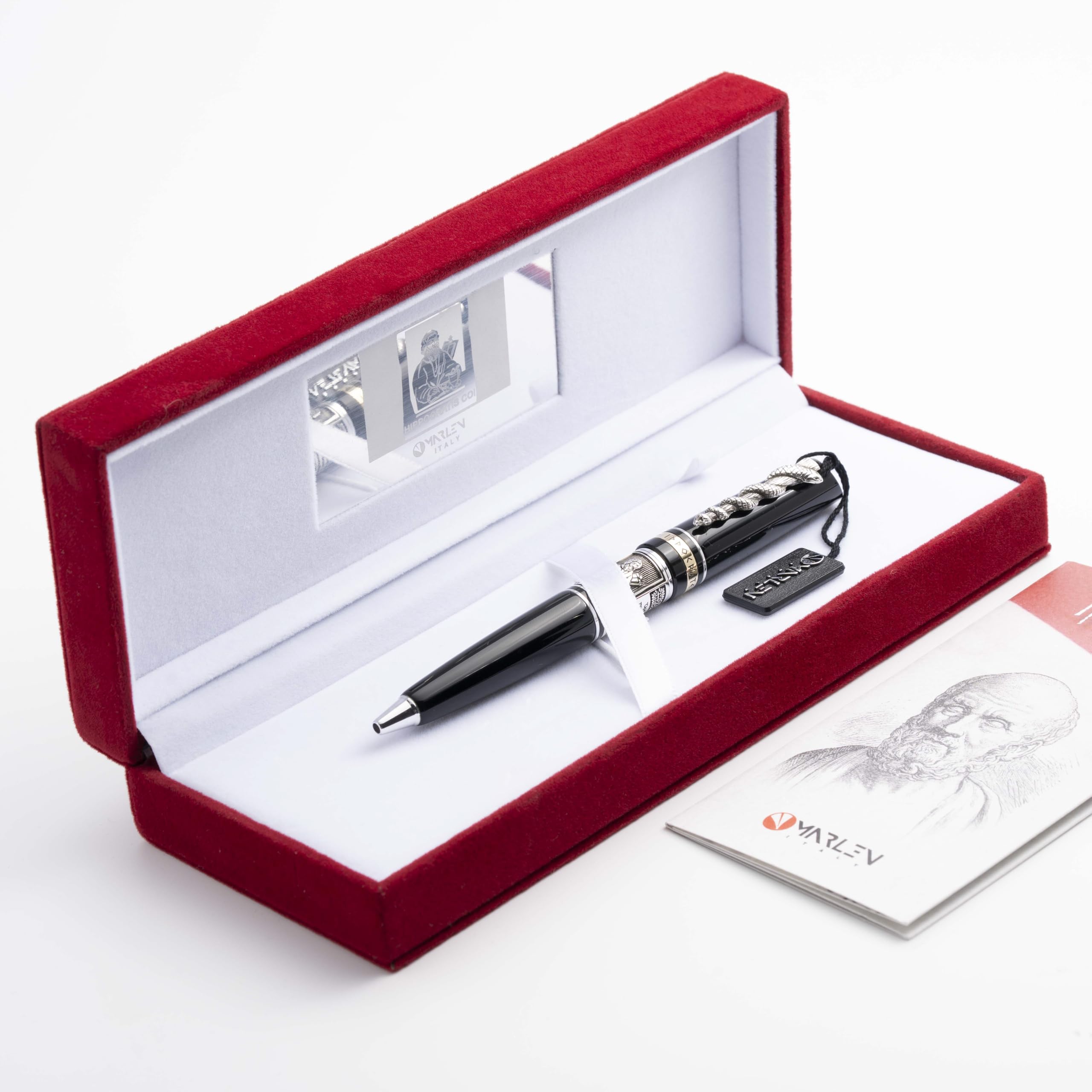 MARLEN Penna Sfera, Penna per Medici, Collezione Ippocrate Elegance, Colore Nero, Confezione Regalo, Made in Italy