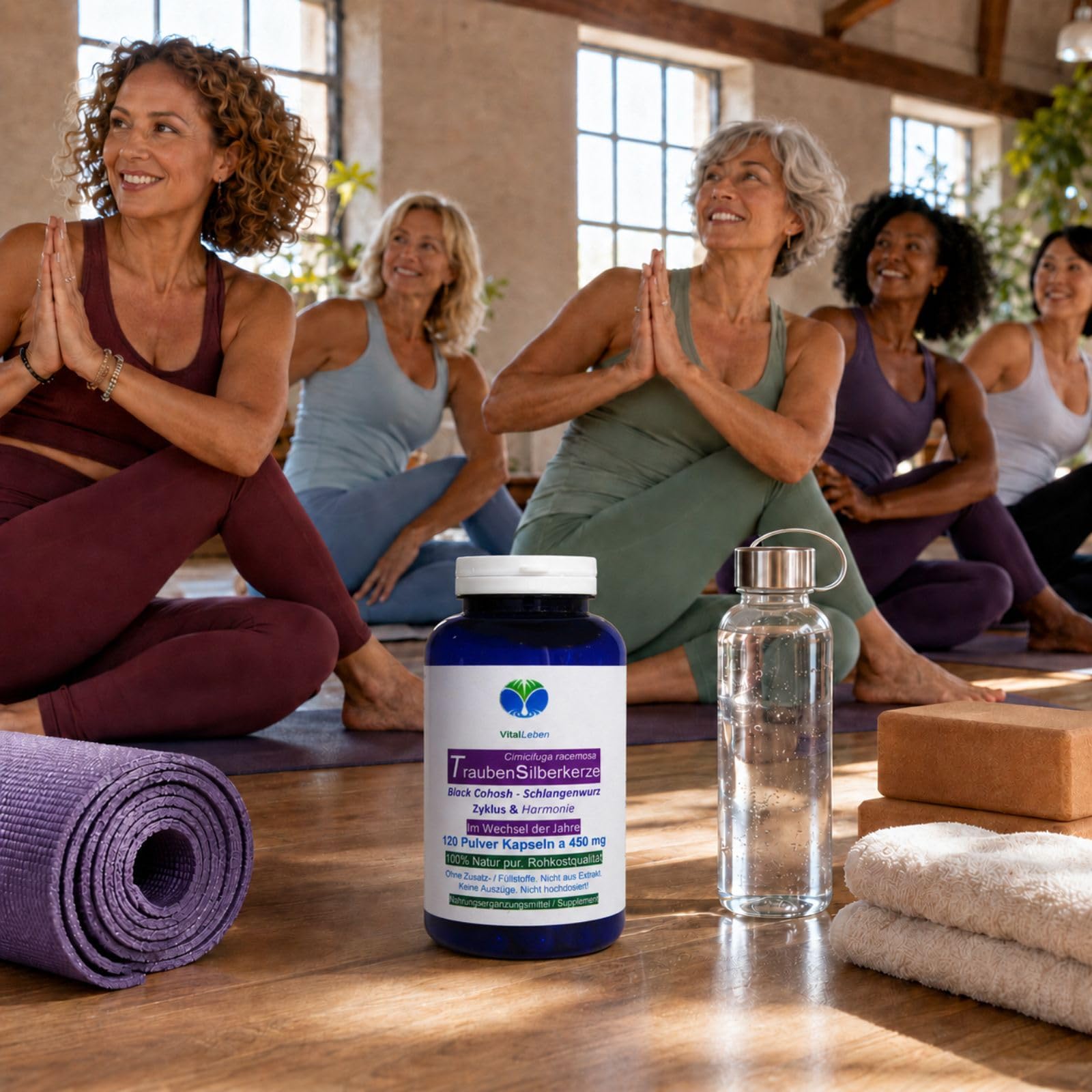 Traubensilberkerze 120 Kapseln Frauenpflanze für Lebensmitte, Wechseljahre, Menopause. Cimicifuga Black Cohosh. Hormonfrei. Kein Extrakt, nicht hochdosiert. NATUR pur. OHNE ZUSATZSTOFFE. 26850-120