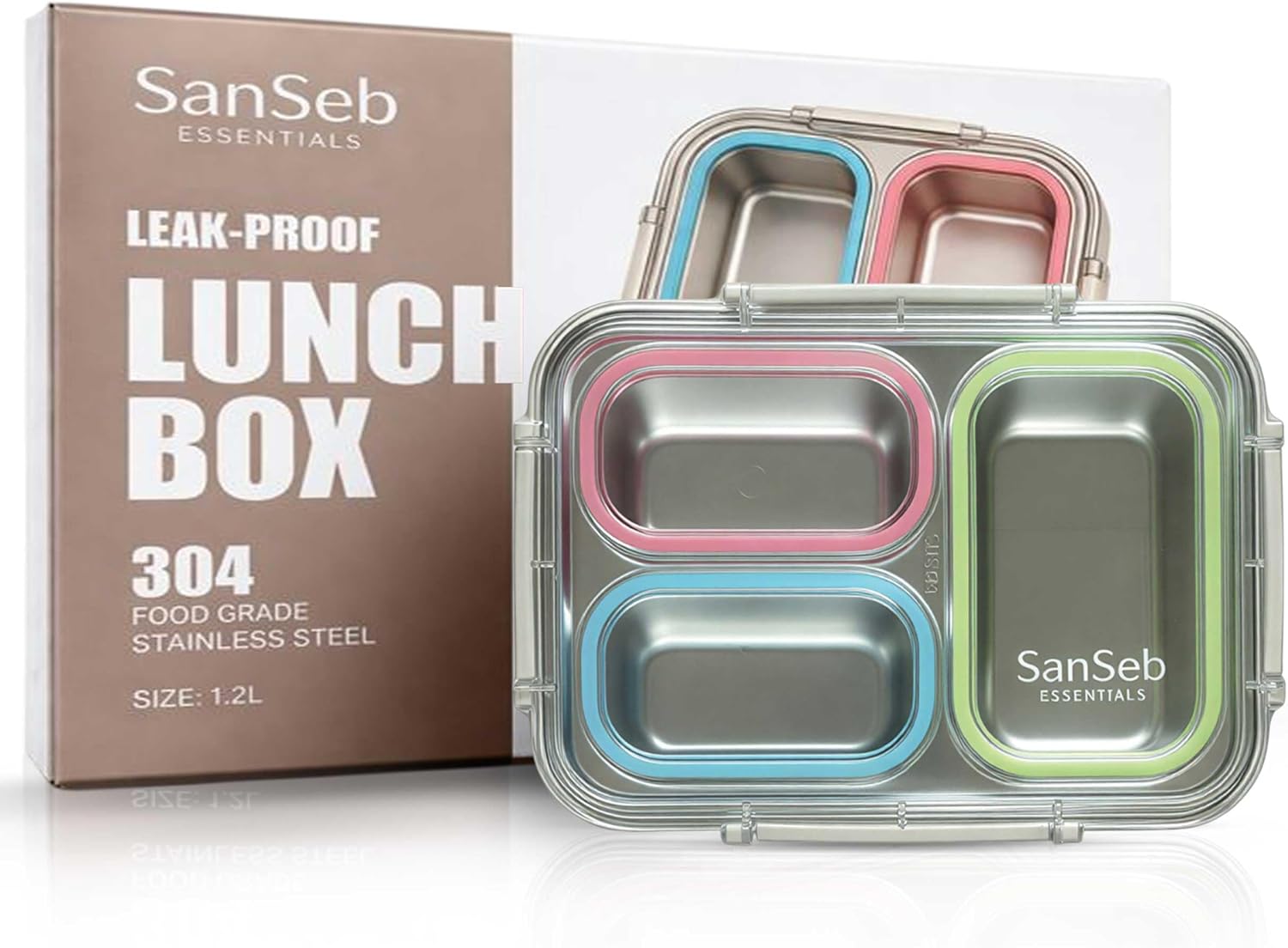 Stainless Steel Lunch Box (Blue) Leak Proof Lunch Box Bento box Metal Lunch Container Airtight Food Storage Reusable Lunch box Tiffin Box Lunch Box For Work Lunch Travel Food Container