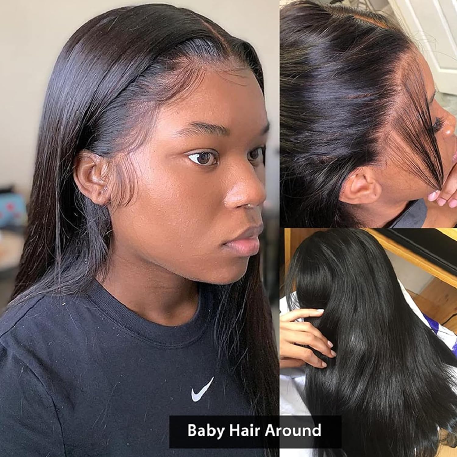 12 Inch 13x4 HD Lace Frontal Closure Straight Brazilian Virgin Human Hair Ear to Ear Natural Black 150% Density - Image 2