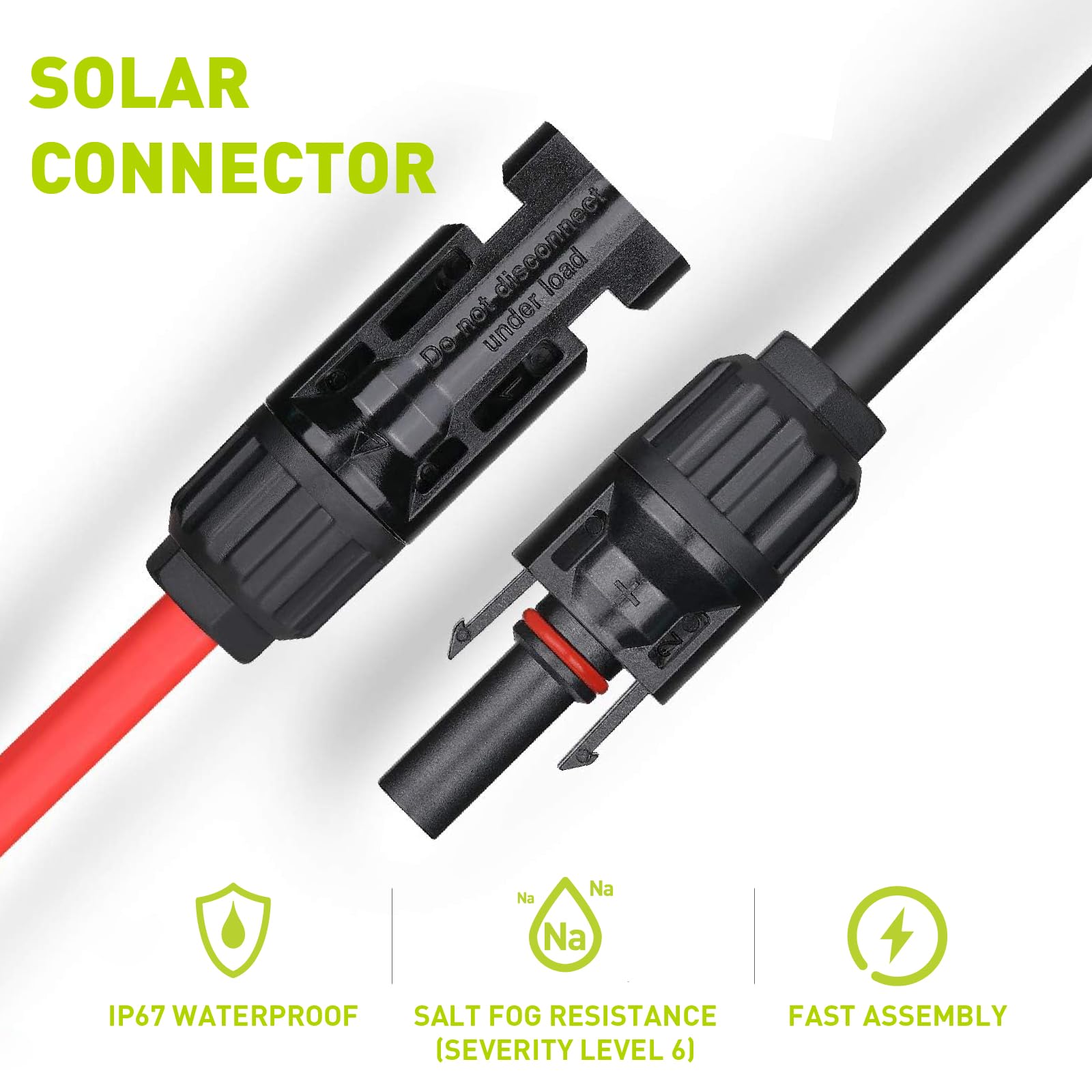 Newpowa Cavo di prolunga solare PV 4 mm² 6 m, un paio di 6 m di cavo rosso nero 6 m con connettori maschi/femmine, collegare regolatore di carica e pannello solare