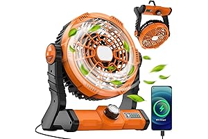 Portable Camping Fan with Lantern and Battery Backup