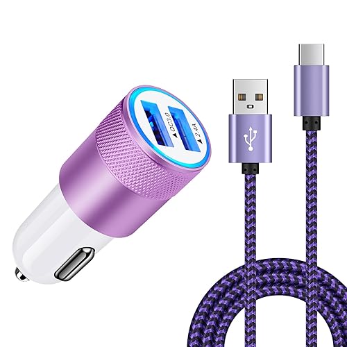 Miniatura 8 de 5.4A30W Cargador rápido de coche tipo C cable de 6 pies compatible con Motorola Moto G10 G9 G8 G7 Power Plus Play, EdgeG PowerStylusRazrOne 5G