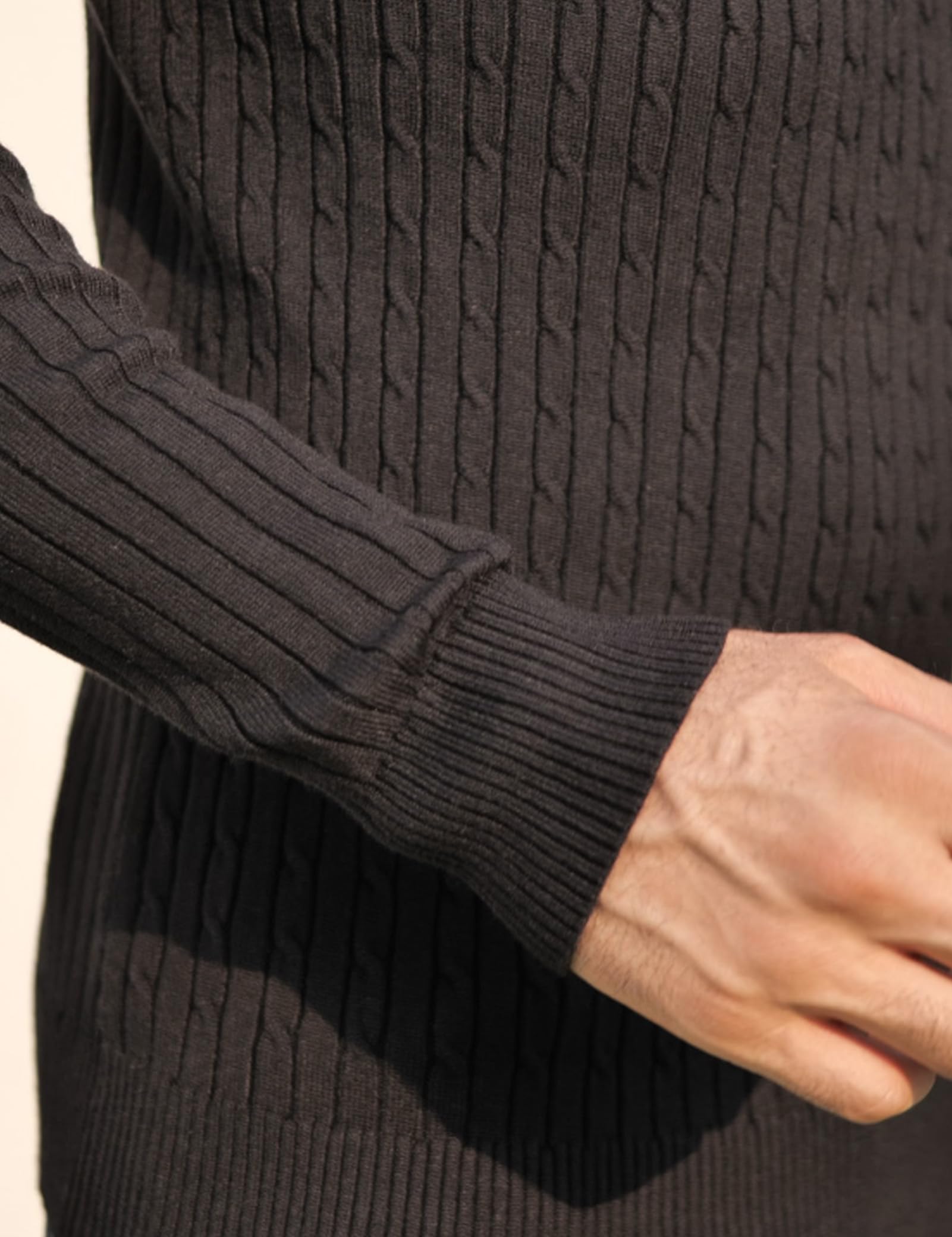 AIDEAONE Maglione Dolcevita da Uomo Maglione Casual a Costine Slim Fit a Maglia Collo Alto Pullover Dolcevita