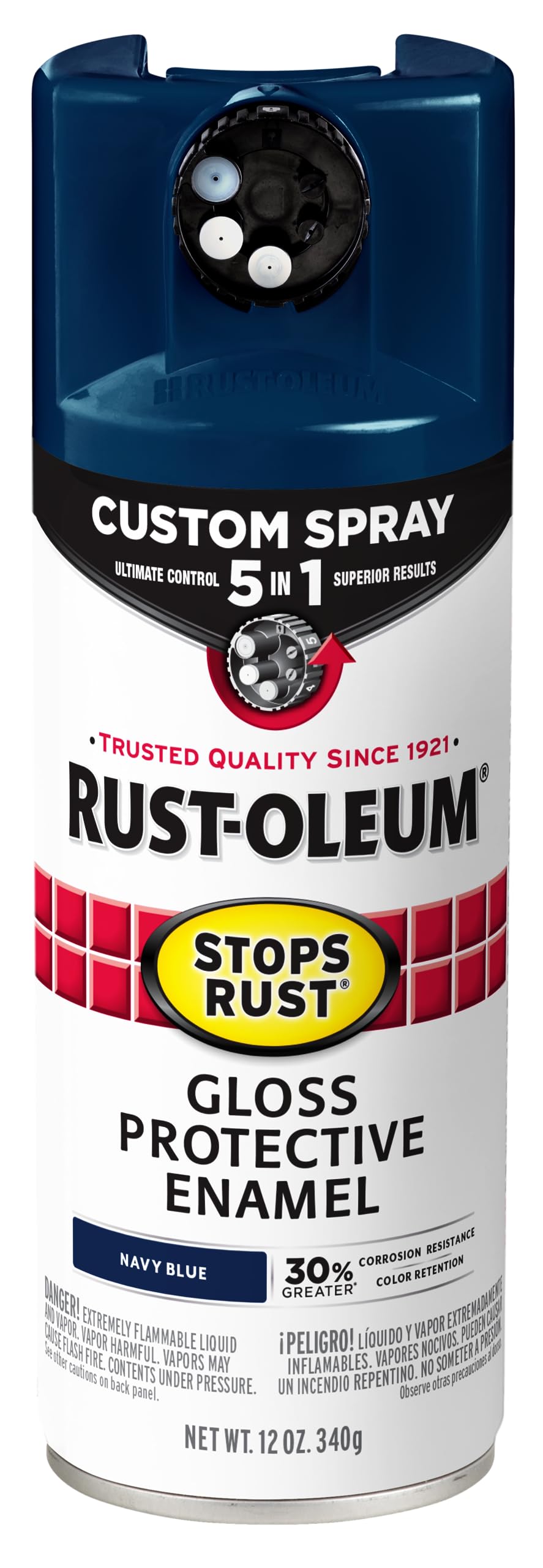 Rust-Oleum Stops Rust Custom 5-in-1 Spray Paint, Gloss Navy Blue