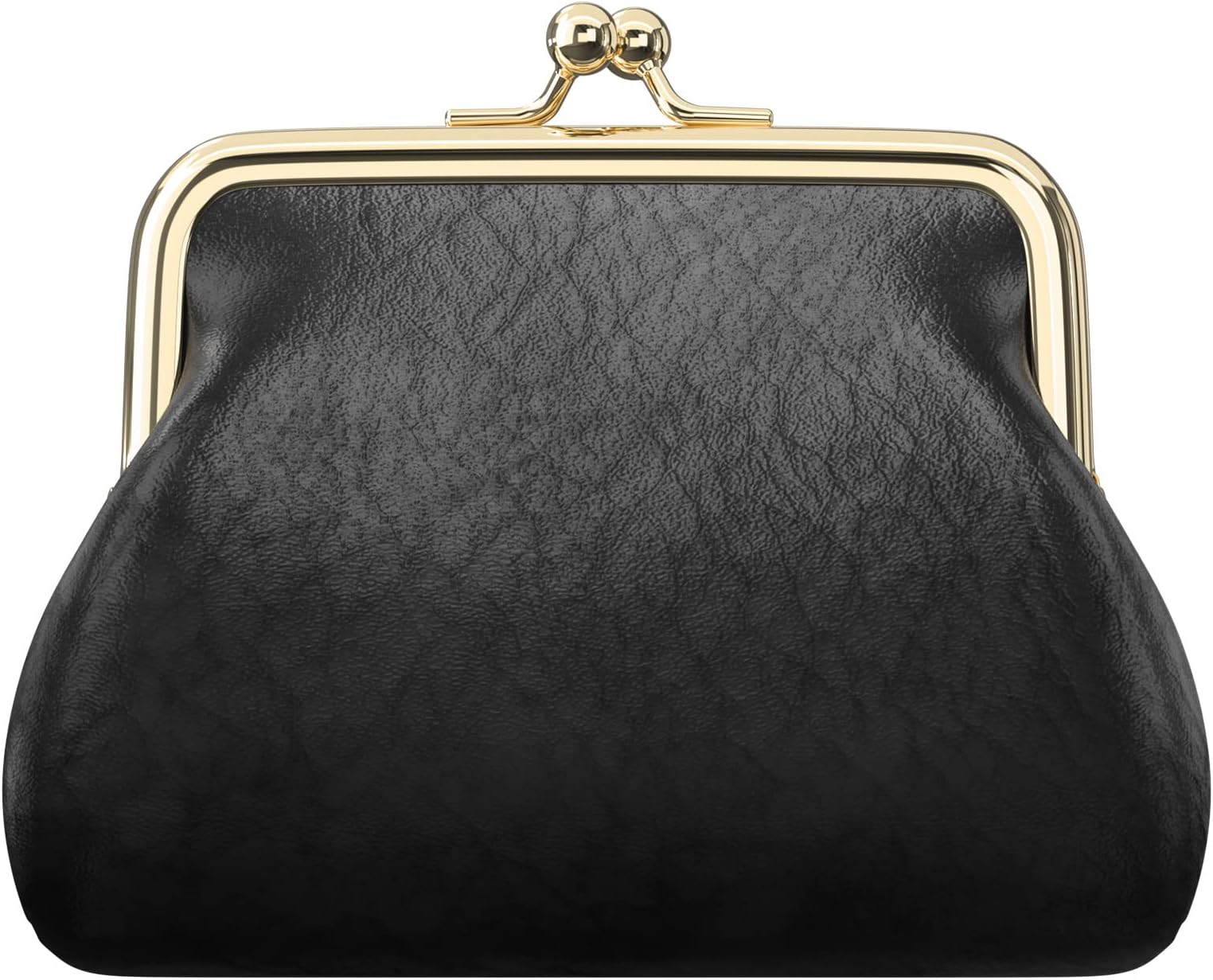 Coin Purse, Small PU Leather Change Purse, Coin Wallet with Clasp, Car Change Holder Pouch for Woman Men Kids Girls, Black