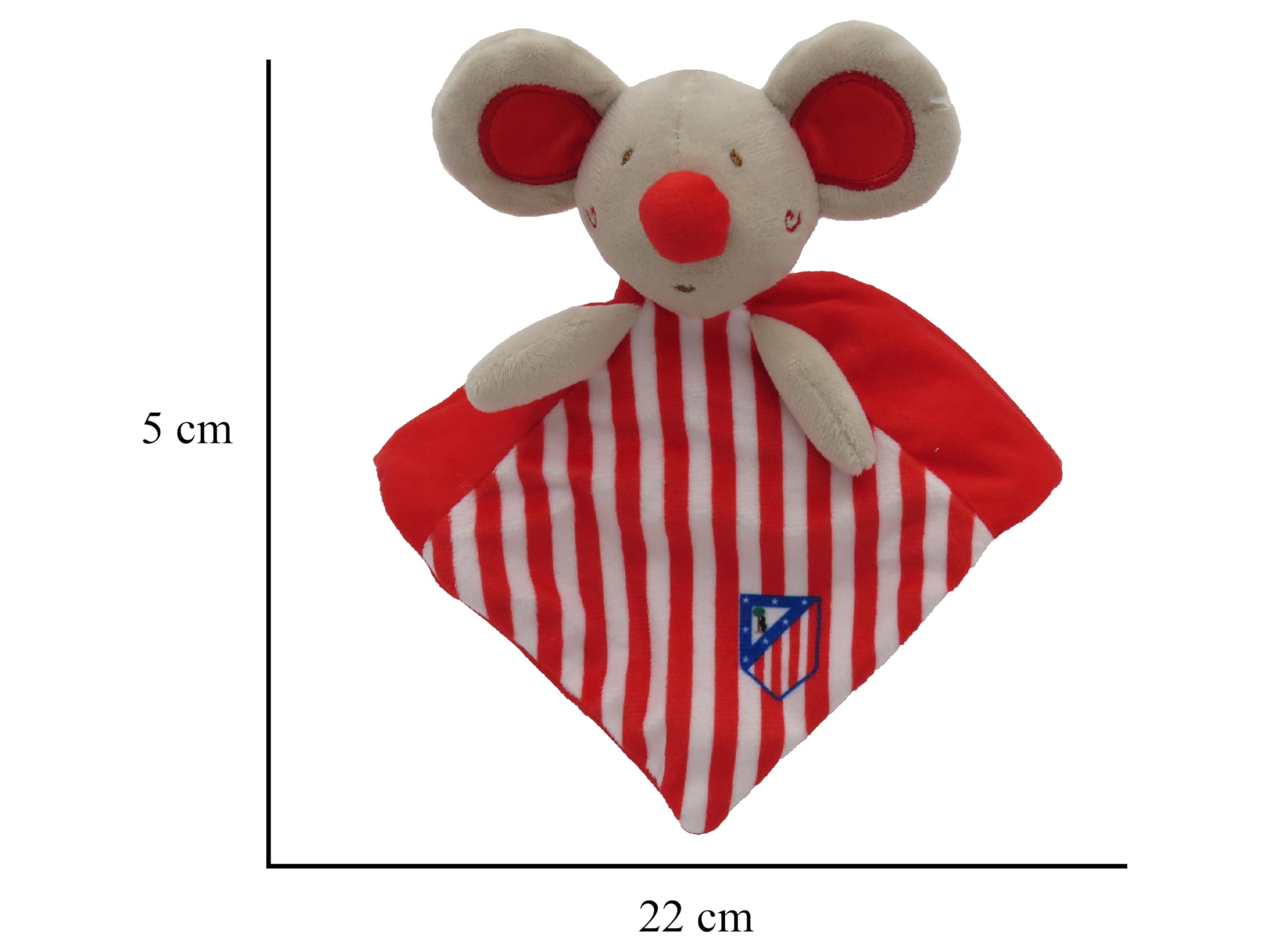 CYPBRANDS Atlético de Madrid- Doudou para bebés, Mantita de apego, Peluches bebé, Ratón, Wandi, Producto Oficial
