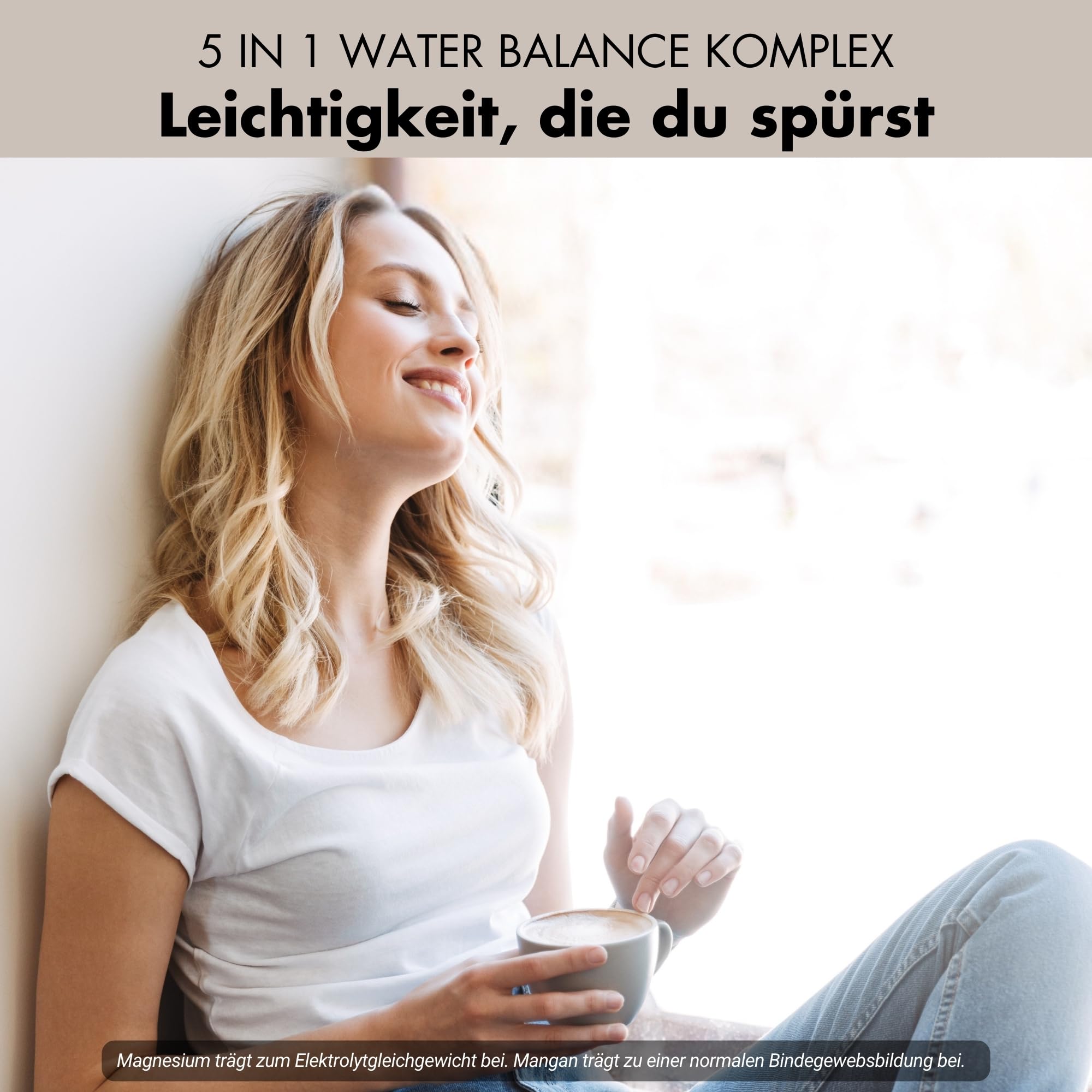 Water Balance Komplex - 180 vegane Entwässerungstabletten hochdosiert für Bindegewebsbildung – Brennnessel Kapseln mit rotem Weinrebenblatt, Rosskastanie, Magnesium & Mangan - vegan & laborgeprüft