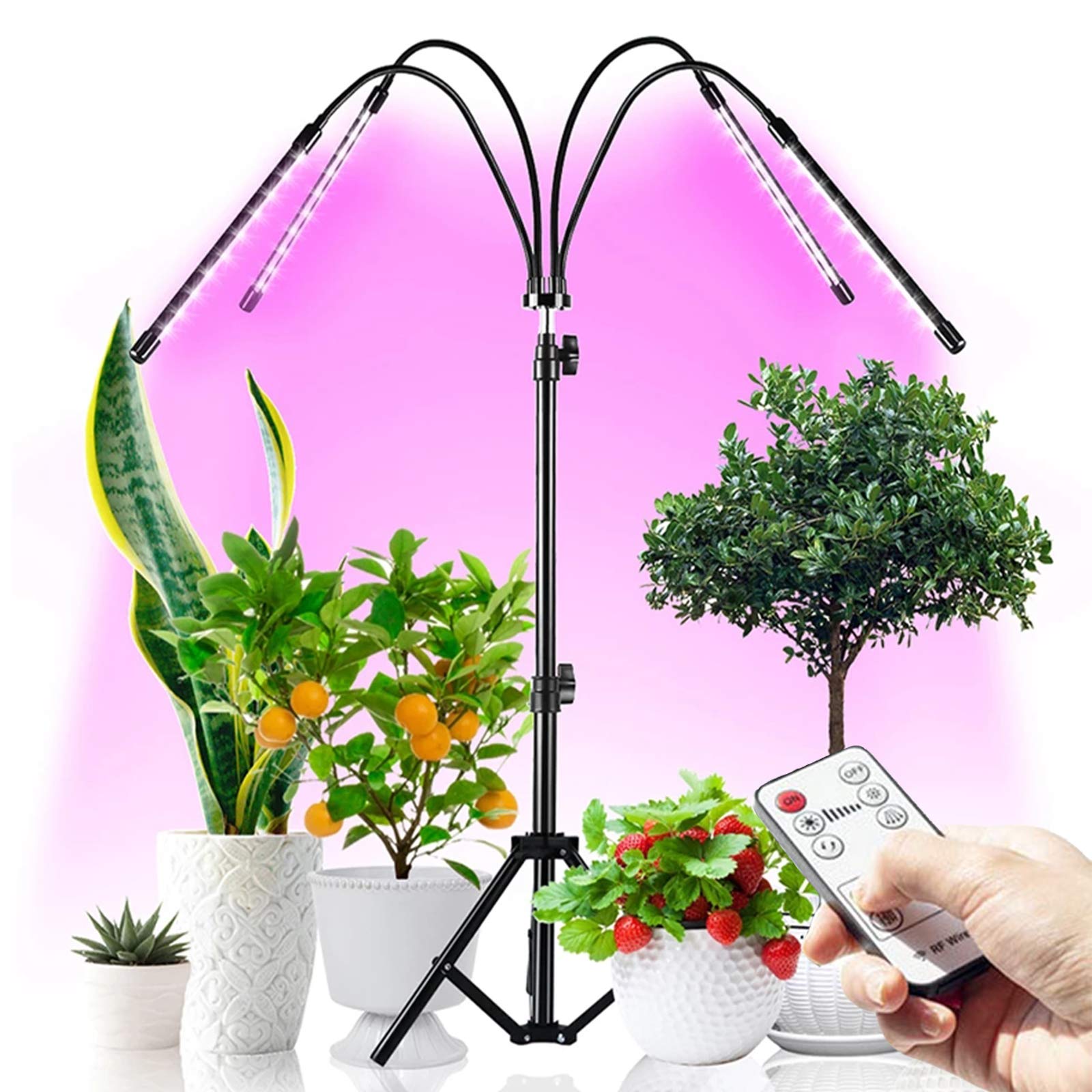 Lampe De Plante,Lampe De Croissance Pour Plantes, 80 Leds 360° Éclairage Horticole Avec Trépied 150Cm, 3 Couleurs De Lumière Et 9 Modes De Luminosité,Avec Chronométrage AUTO - ON / OFF 4H / 8H / 12H
