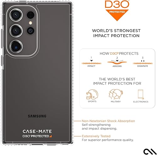 Miniatura 8 de Case-Mate Funda transparente resistente para Samsung Galaxy S24 Ultra protección contra caídas D3O de 16 pies compatible con carga inalámbrica Funda