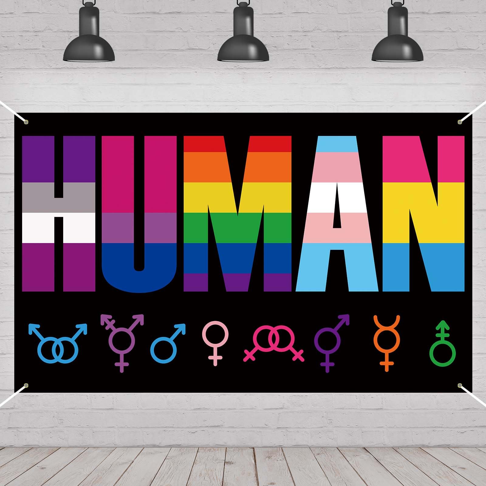 LGBTQ Pride Human Backdrop for Photography Gay Pride Day Month Prom Festival Parade Rainbow Party Decorations and Supplies for Home Party