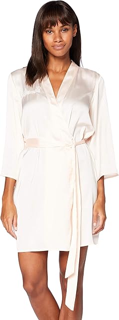 Iris & Lilly Women's Satin Kimono Bride/Bridesmaid Dressing Gown