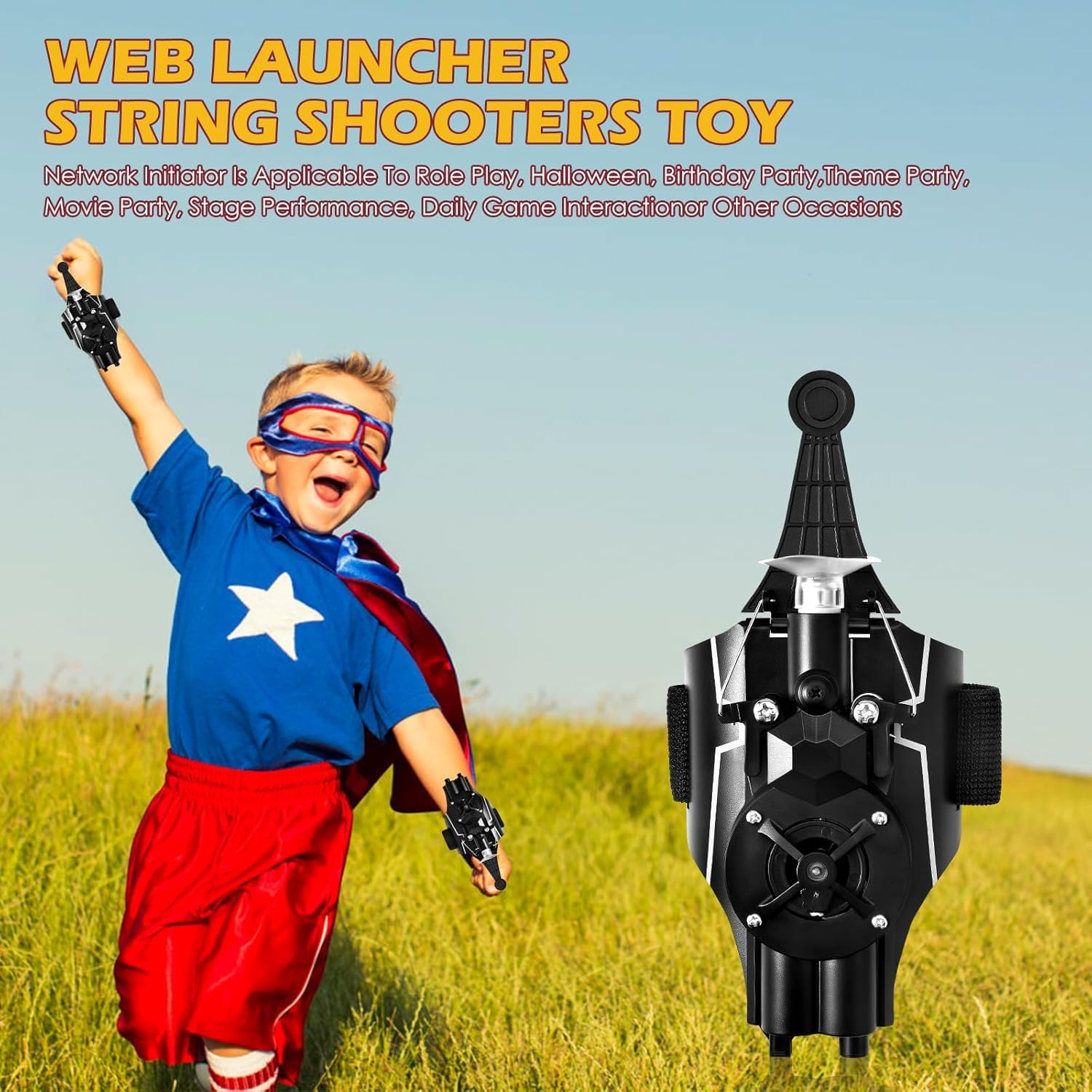 Towwoo Spider Web Shooter, Spara Ragnatele con Launcher Guanti per Bambini, Spider Web Launcher in Plastica per Cosplay