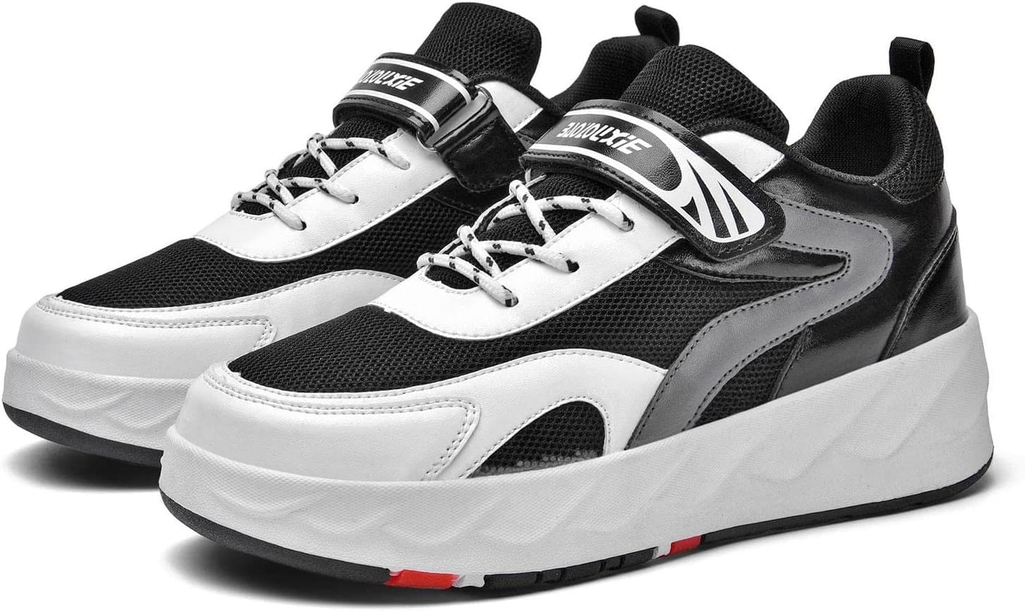 Chaussures de patin à roulettes chaussures de sport pour hommes et femmes, chaussures de patin à roulettes pour enfants double rangée Quad trainer Outdoor Sport skate Travel Roller shoes,Black-40 EU
