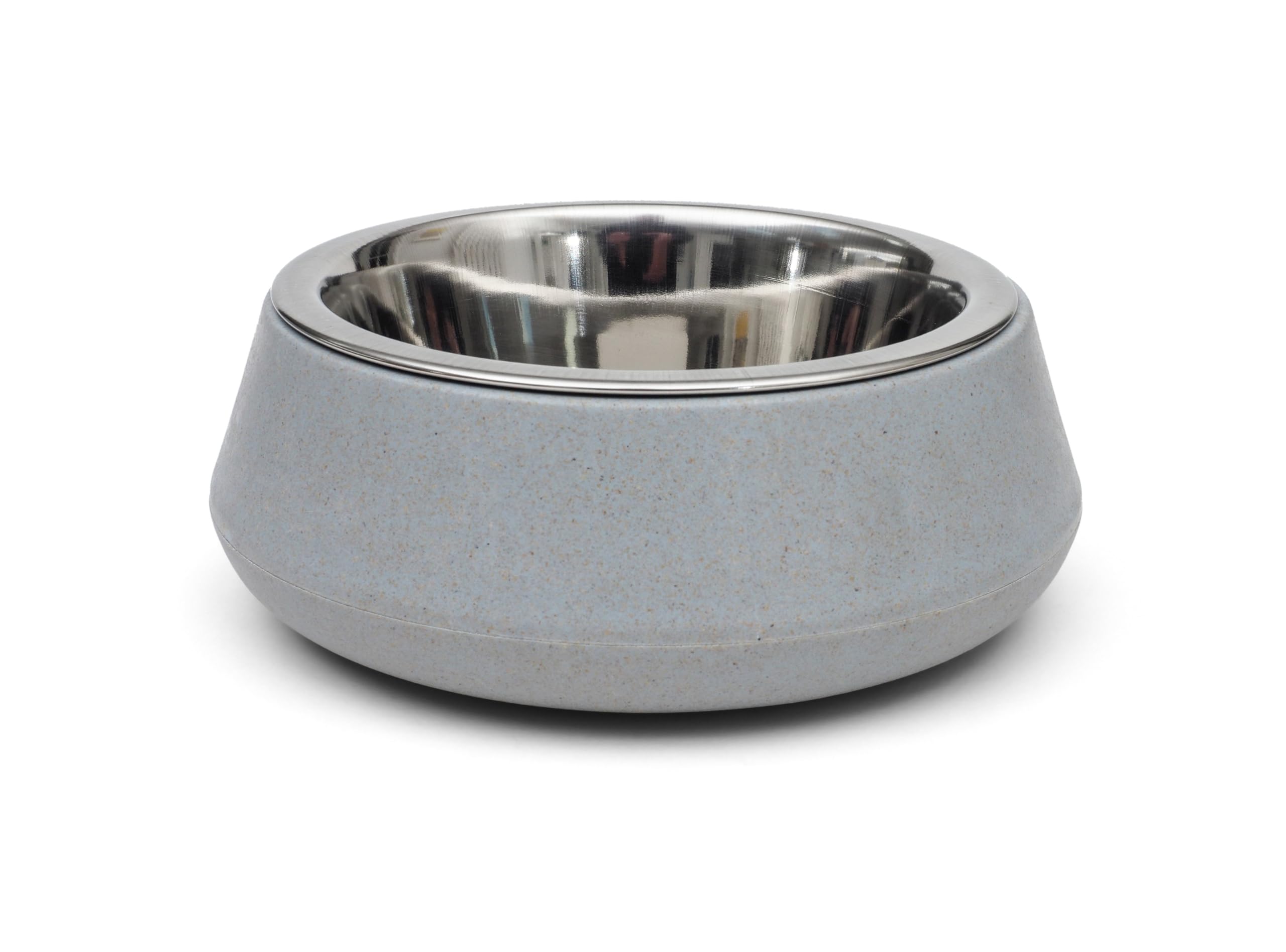 Zoon FloorGrip Bamboo & Stainless Steel Dog Bowl - Sky Blue - Small 14cm